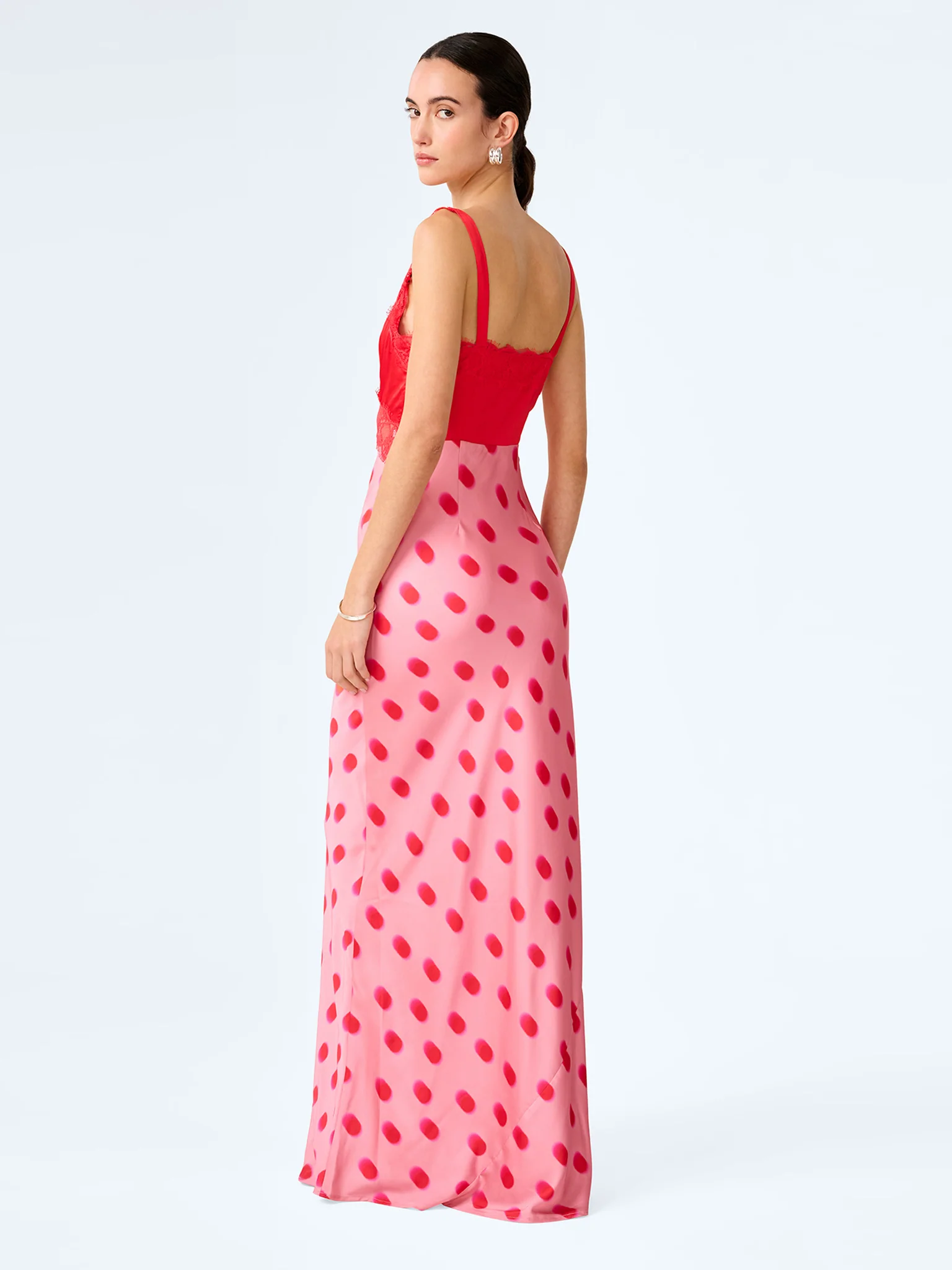 Allie Dress in Pink and Red Large Polka Dot - Image 4