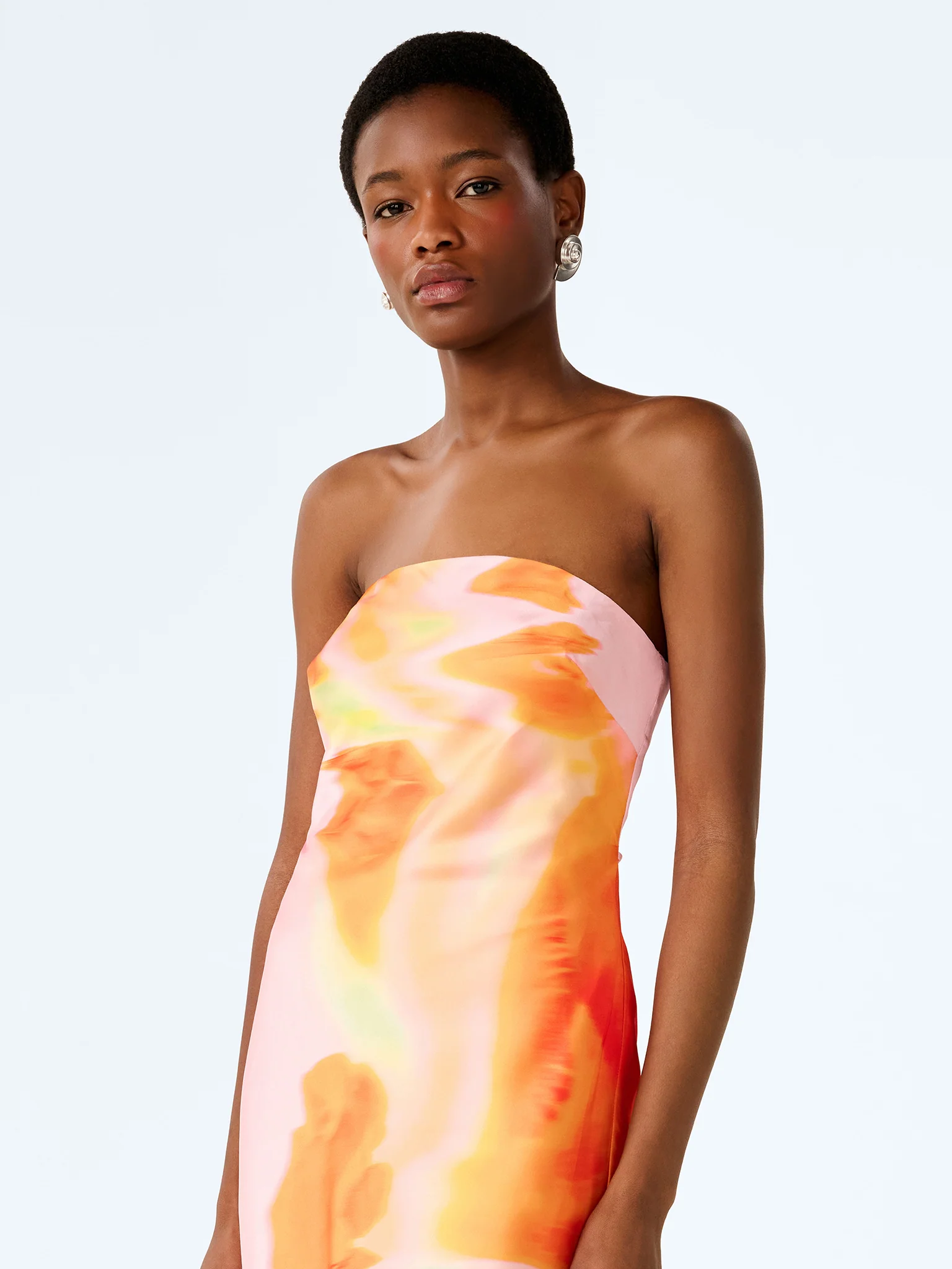 Amdra Dress in Pink Glitched Floral Placement - Image 3