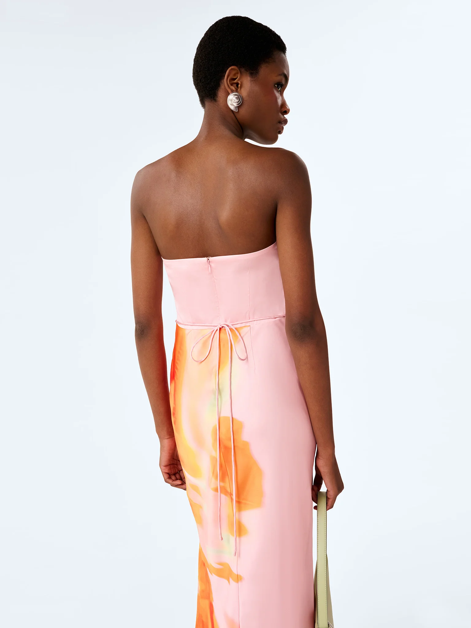 Amdra Dress in Pink Glitched Floral Placement - Image 6