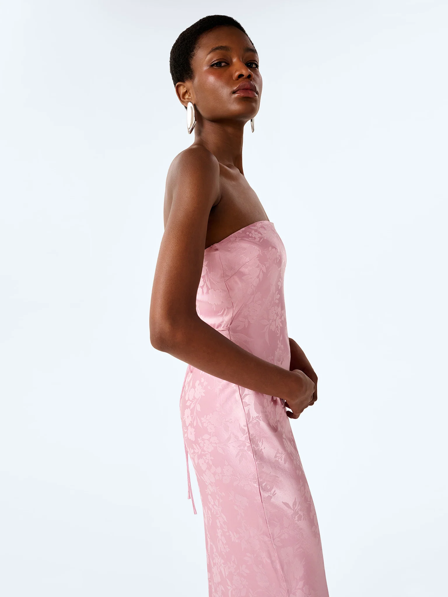 Amdra Jacquard Dress in Bleached Mauve - Image 5