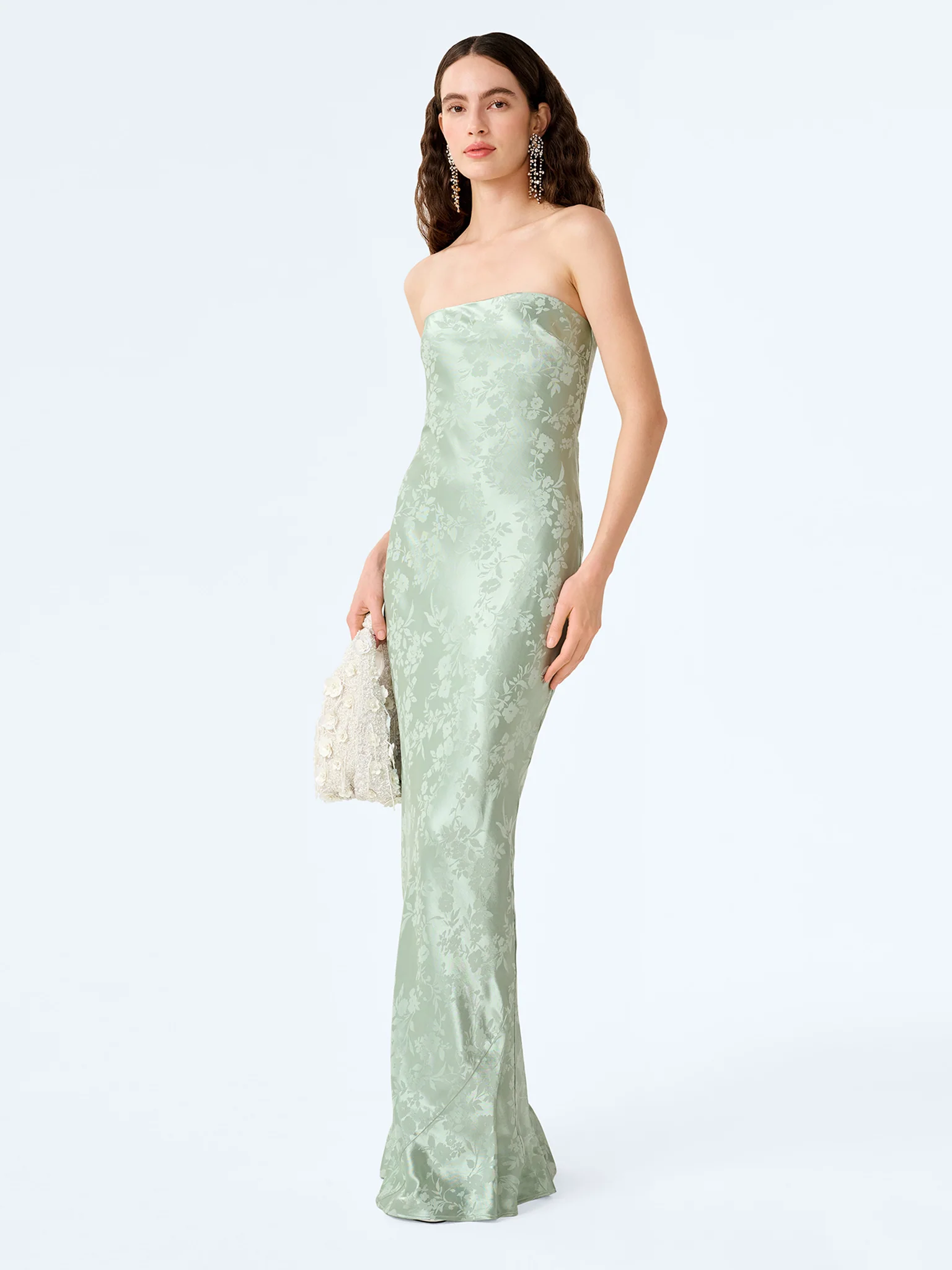Amdra Jacquard Dress in Sage - Image 2