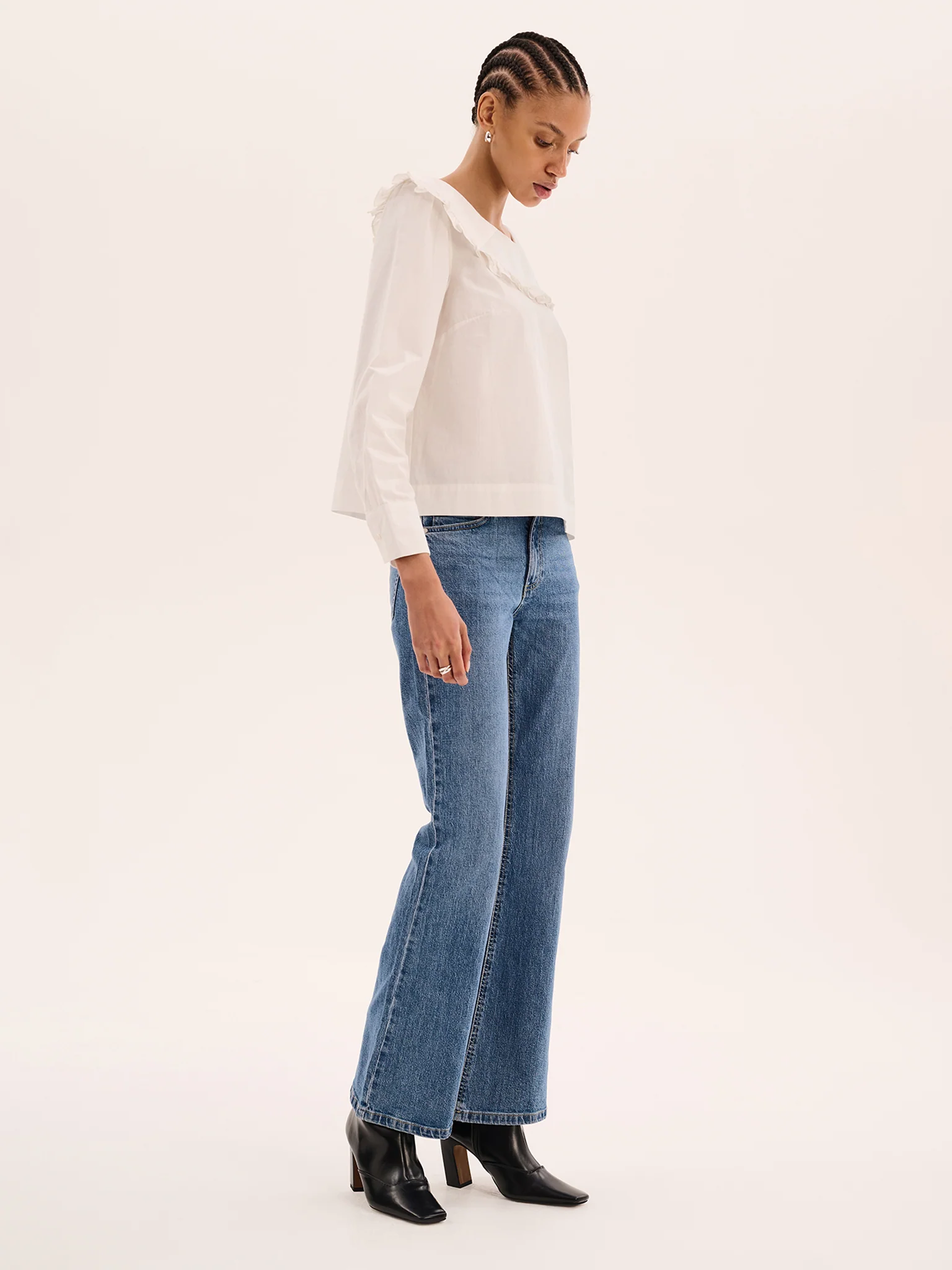 Briony Frill Blouse in White - Image 2