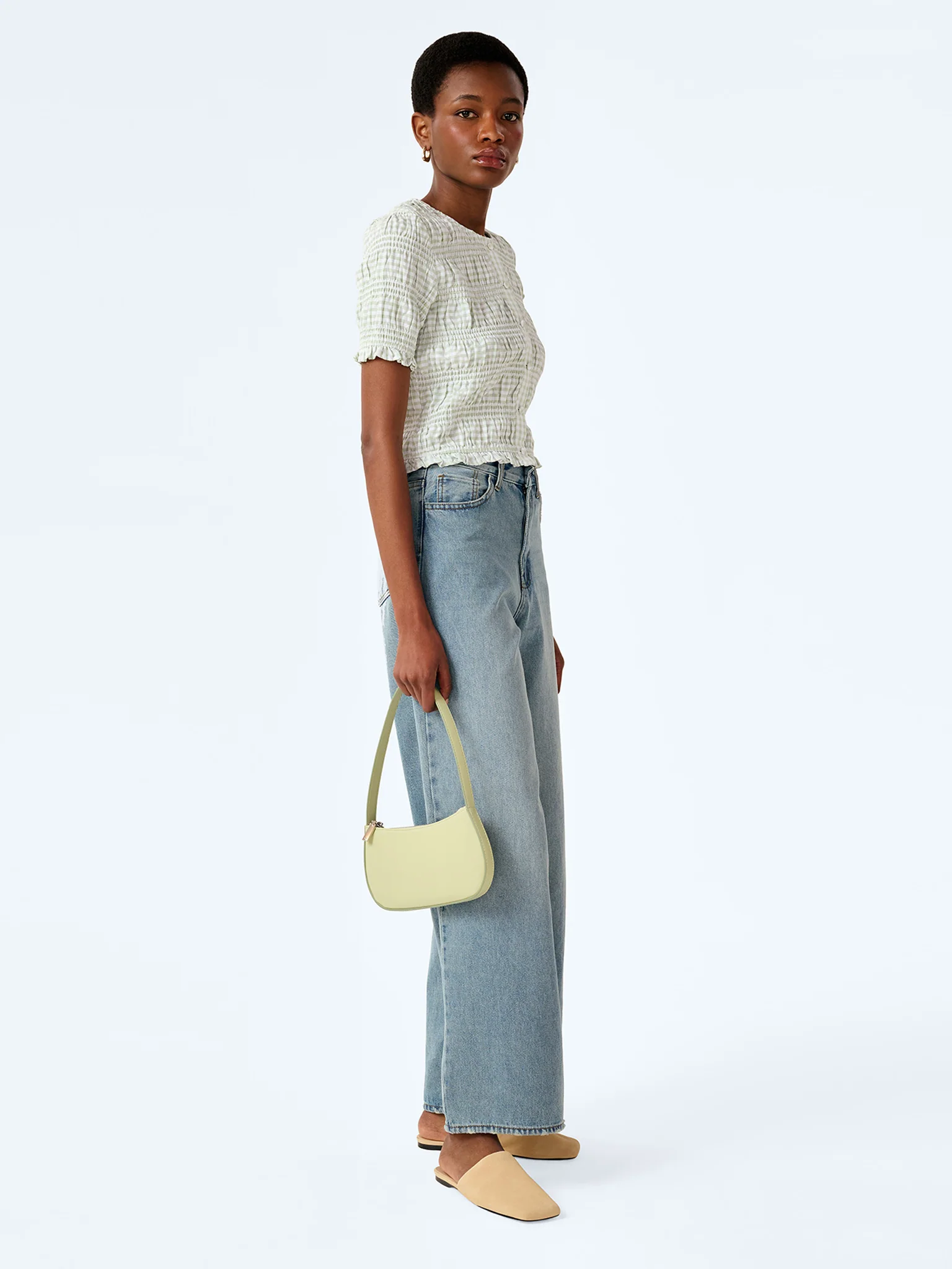 Burke Top in Mint and White Gingham - Image 3