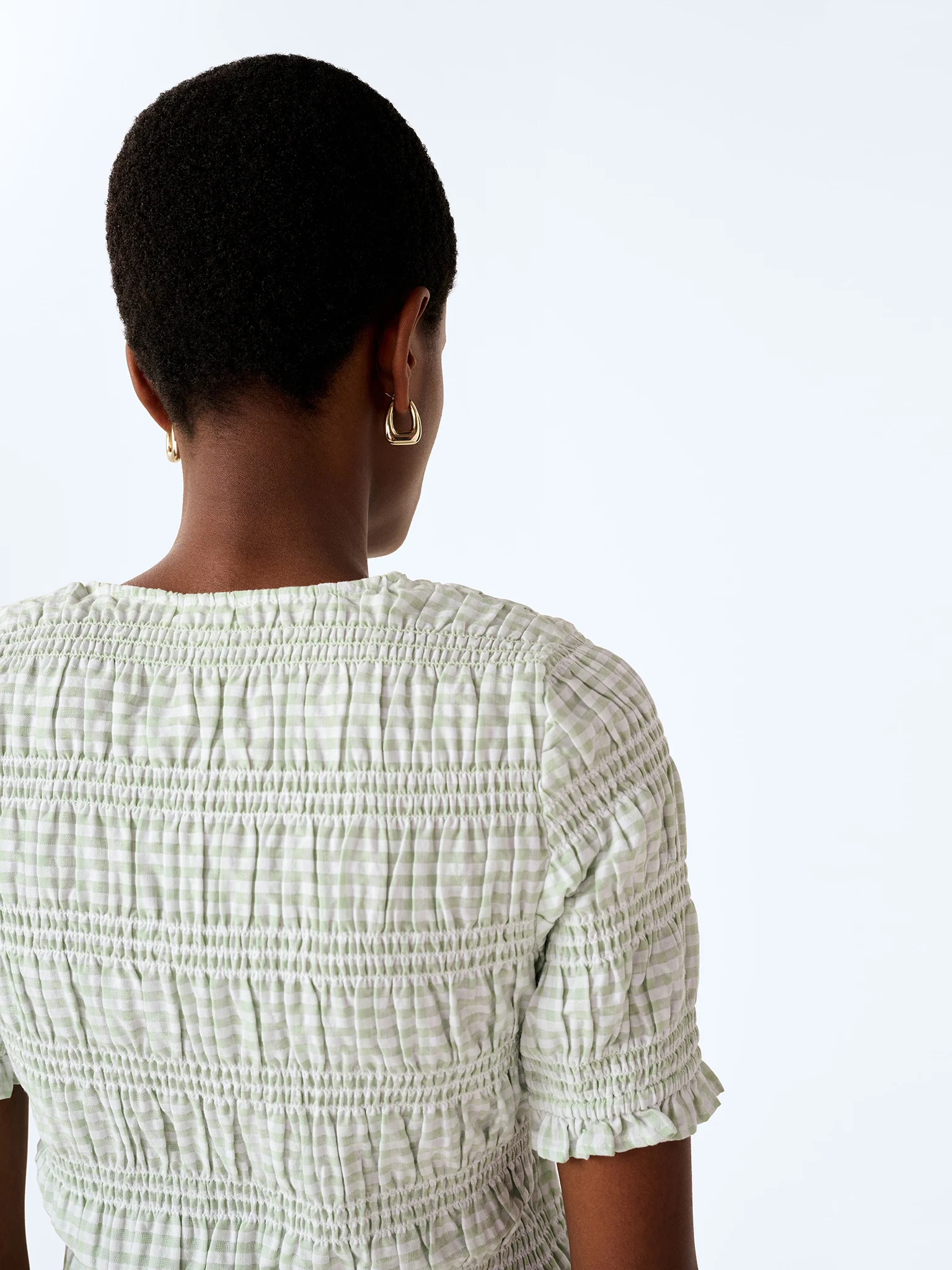 Burke Top in Mint and White Gingham - Image 4