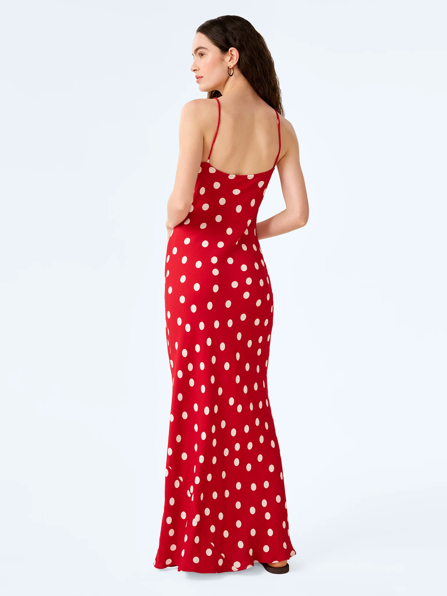Cecile Dress in Red and Cream Polka Dot - Image 3