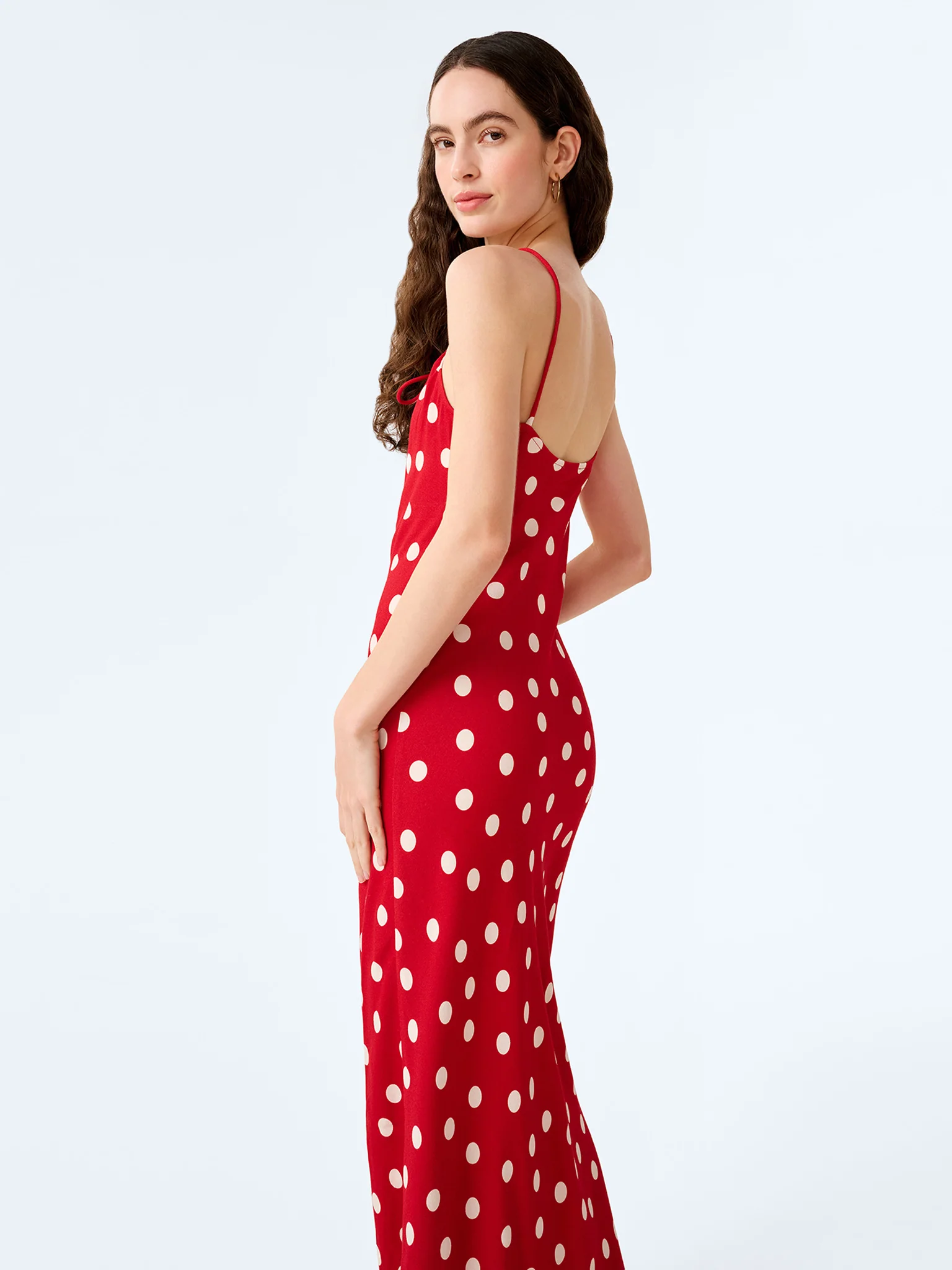 Cecile Dress in Red and Cream Polka Dot - Image 4