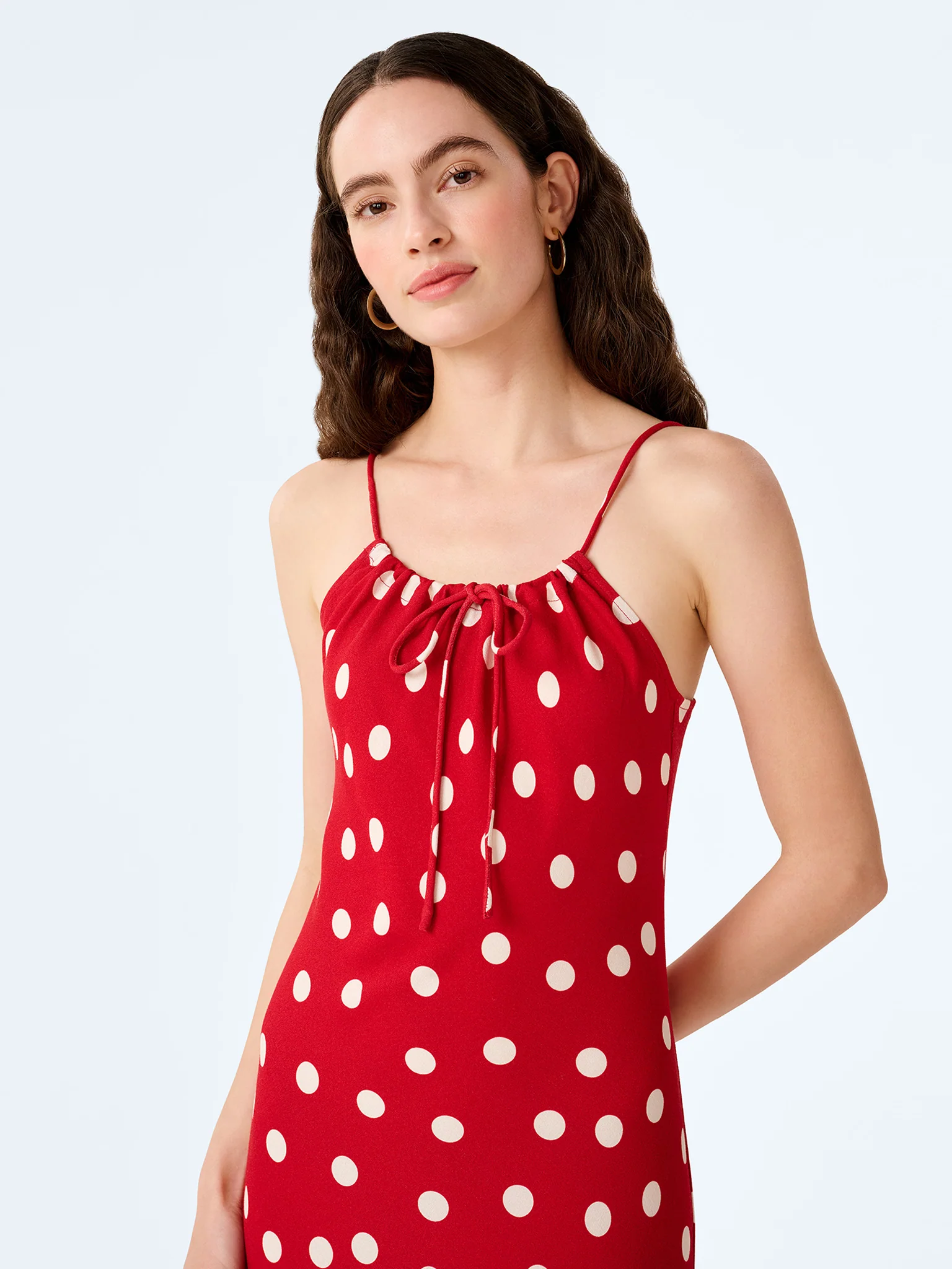 Cecile Dress in Red and Cream Polka Dot - Image 5