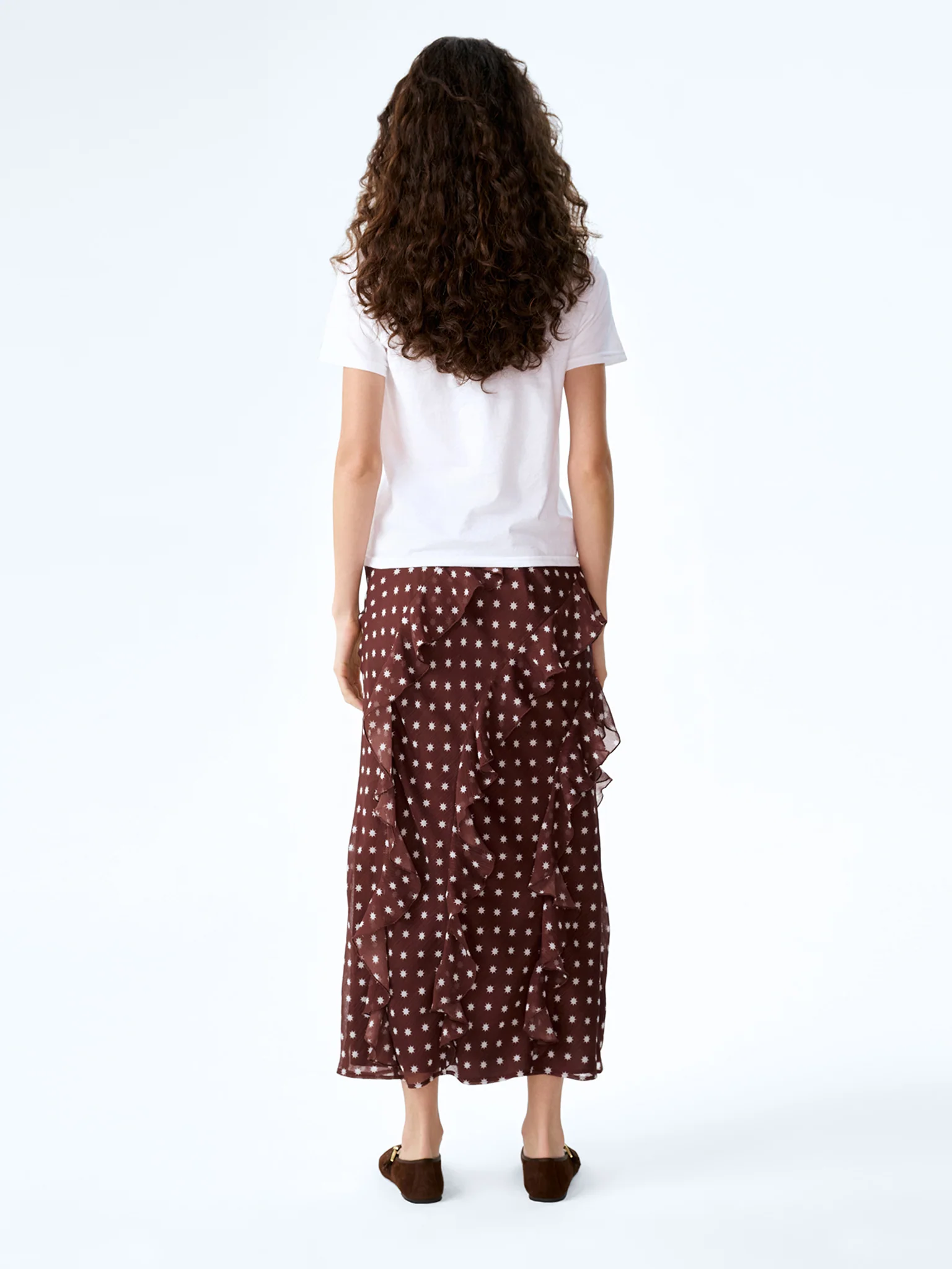 Darline Skirt in Brown Starburst Print - Image 4