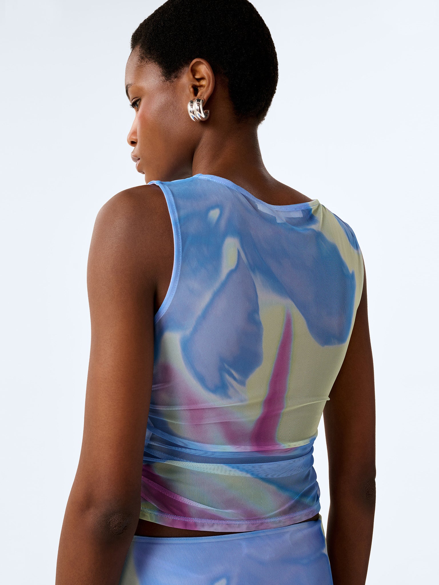 Delia Top in Mint Glitched Floral - Image 2