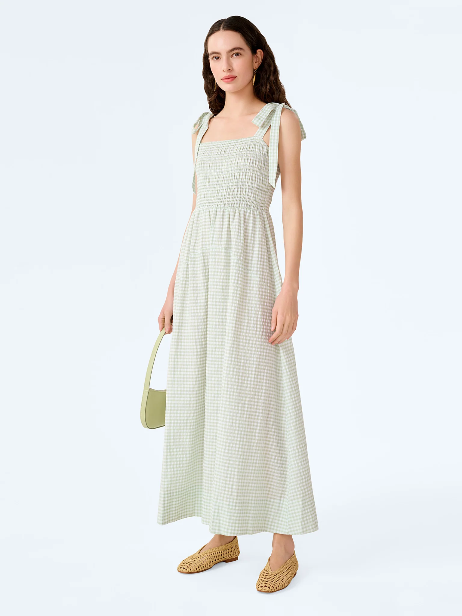 Dixie Dress in Mint and White Gingham - Image 2