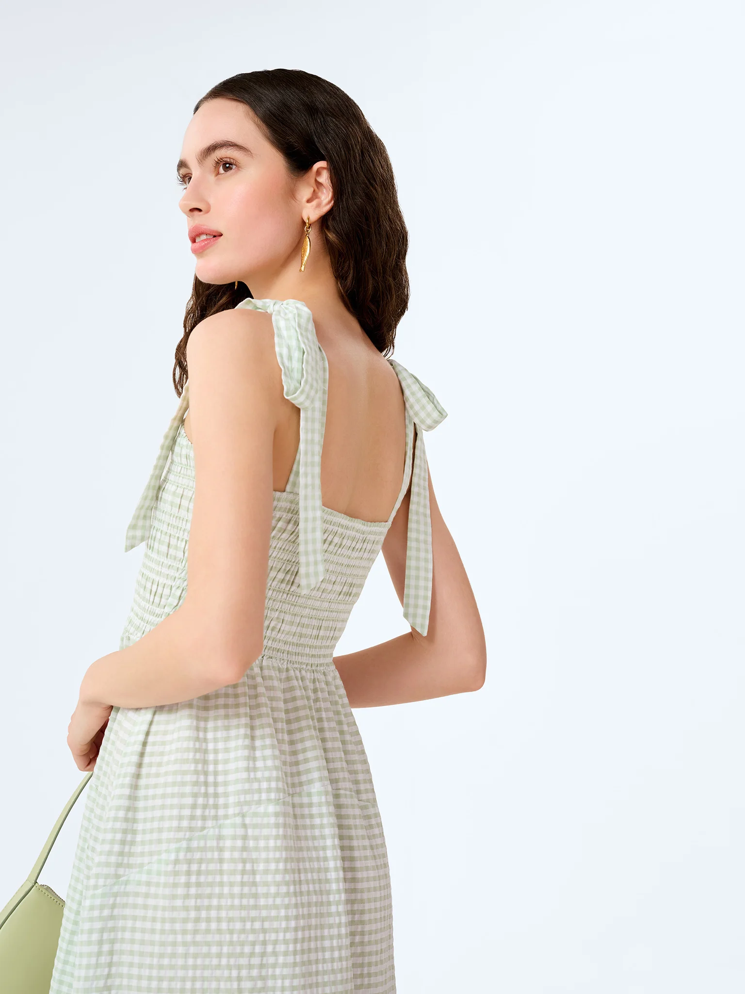 Dixie Dress in Mint and White Gingham - Image 4