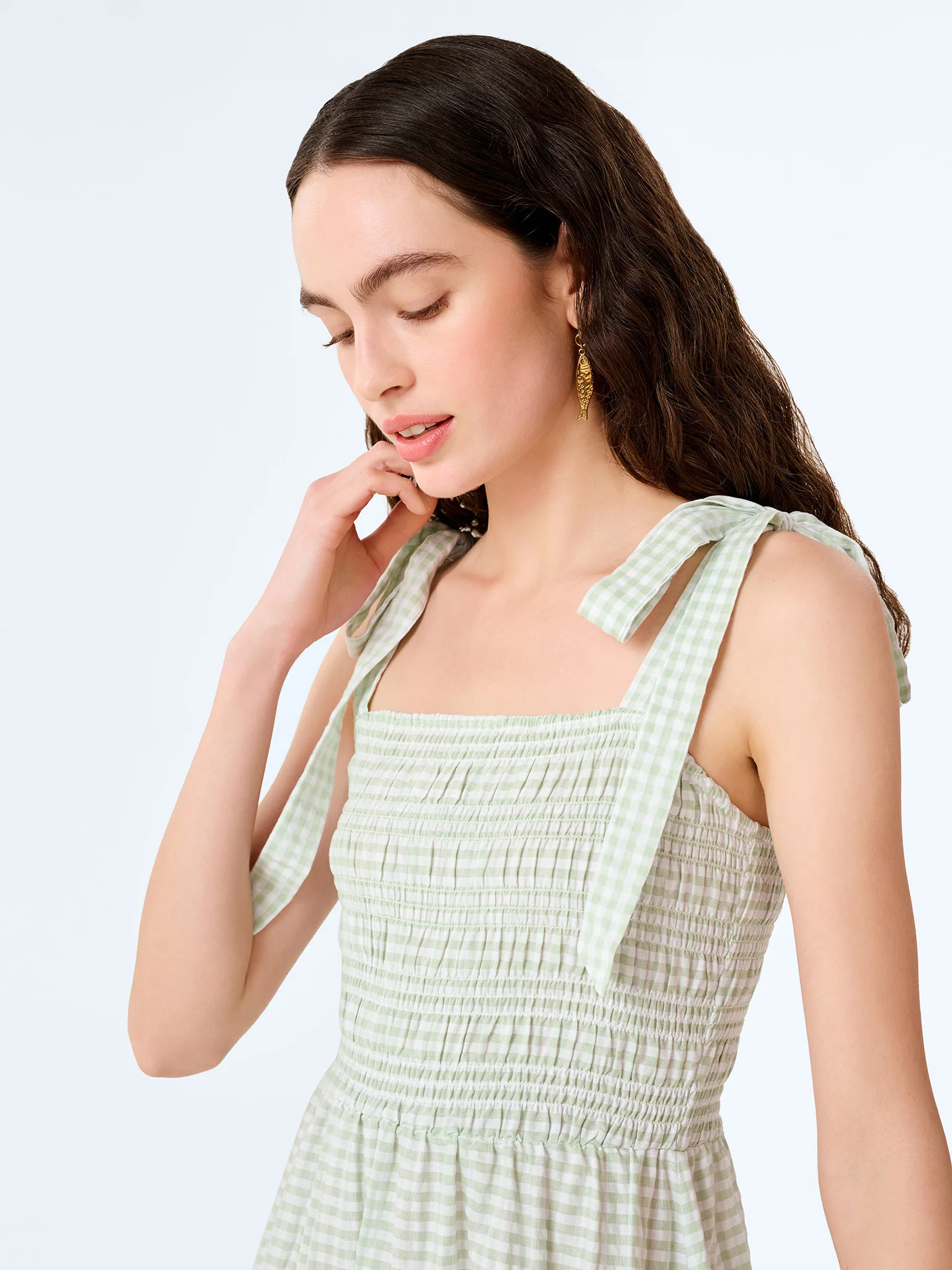Dixie Dress in Mint and White Gingham - Image 5