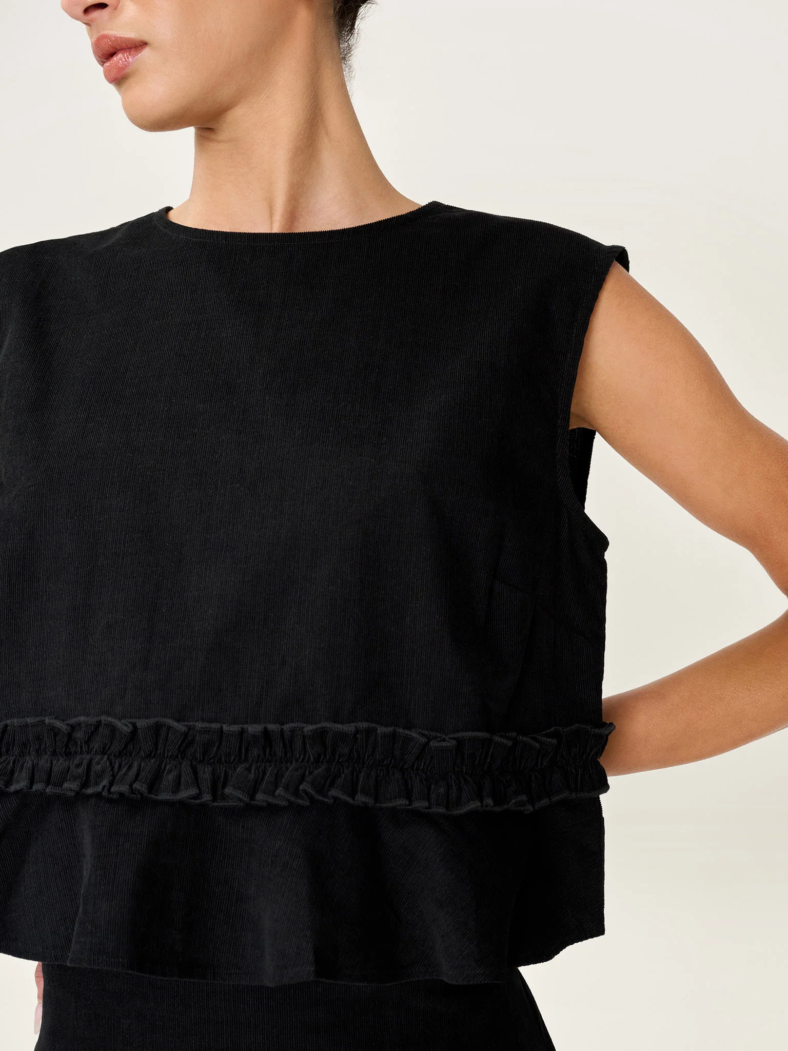 Dori Cord Top in Black - Image 3
