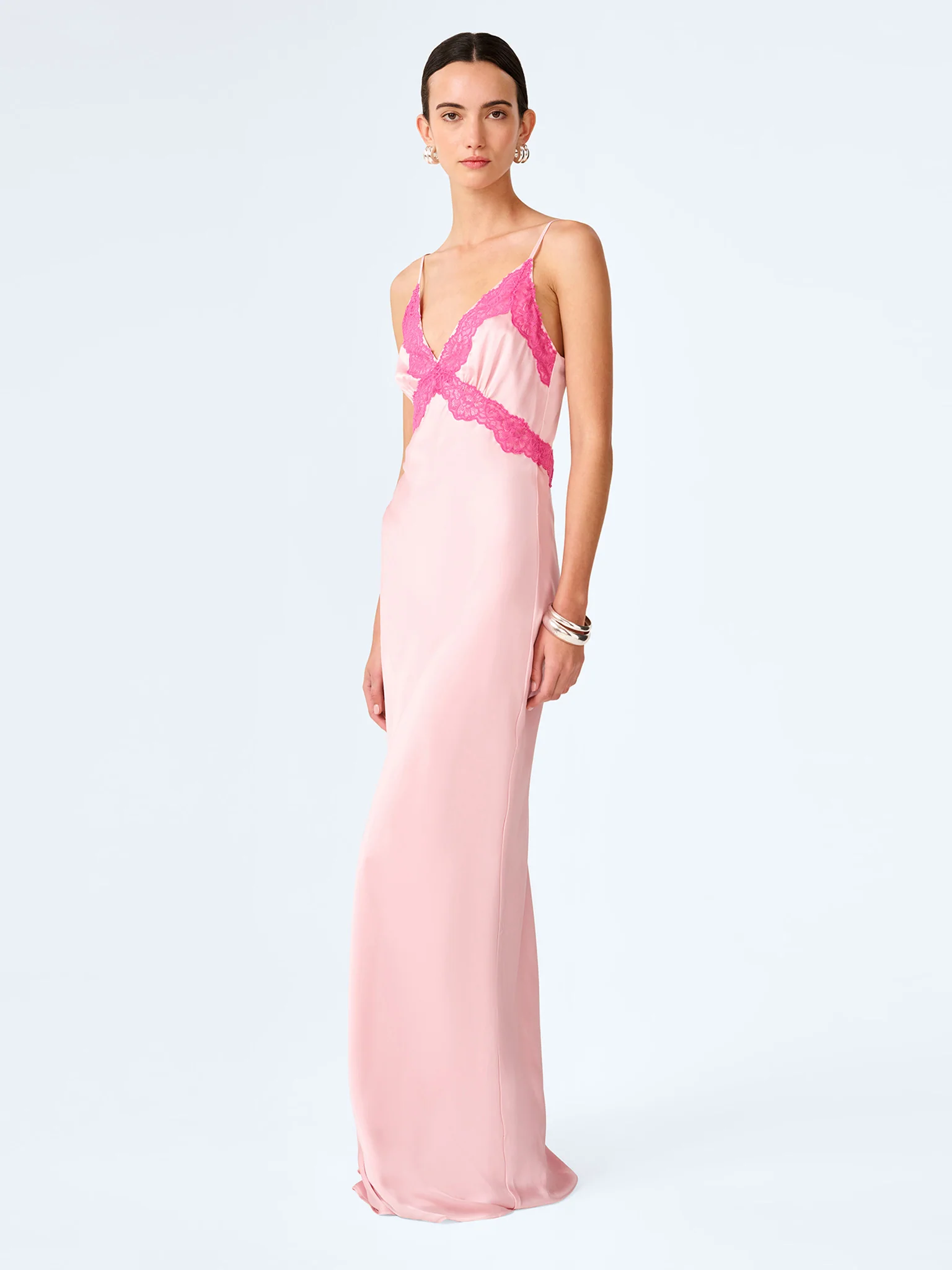 Drew Maxi Dress in Veiled Pink/Pink Yarrow Lace - Image 2
