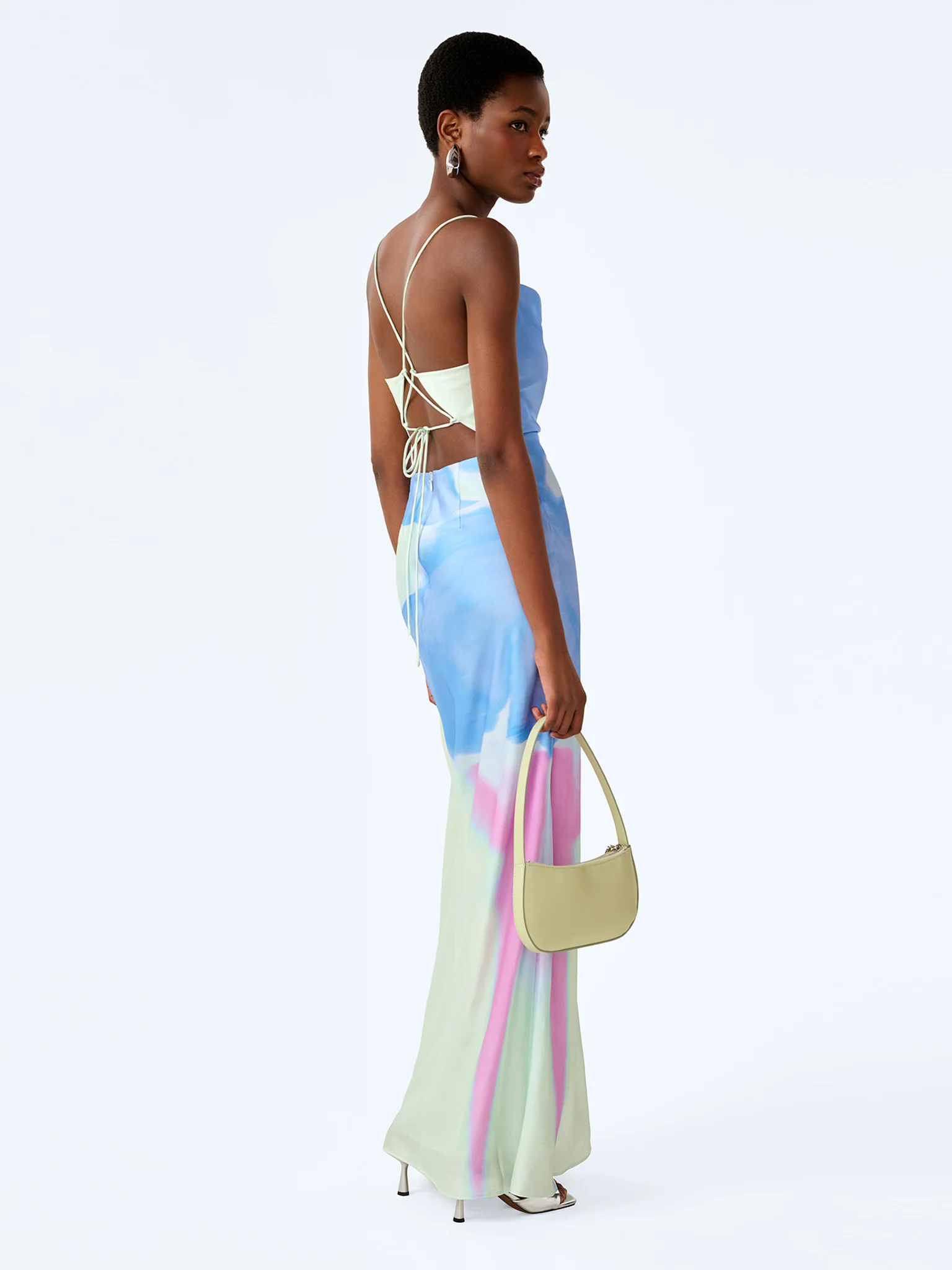 Ginny Dress in Mint Glitched Floral Placement - Image 2