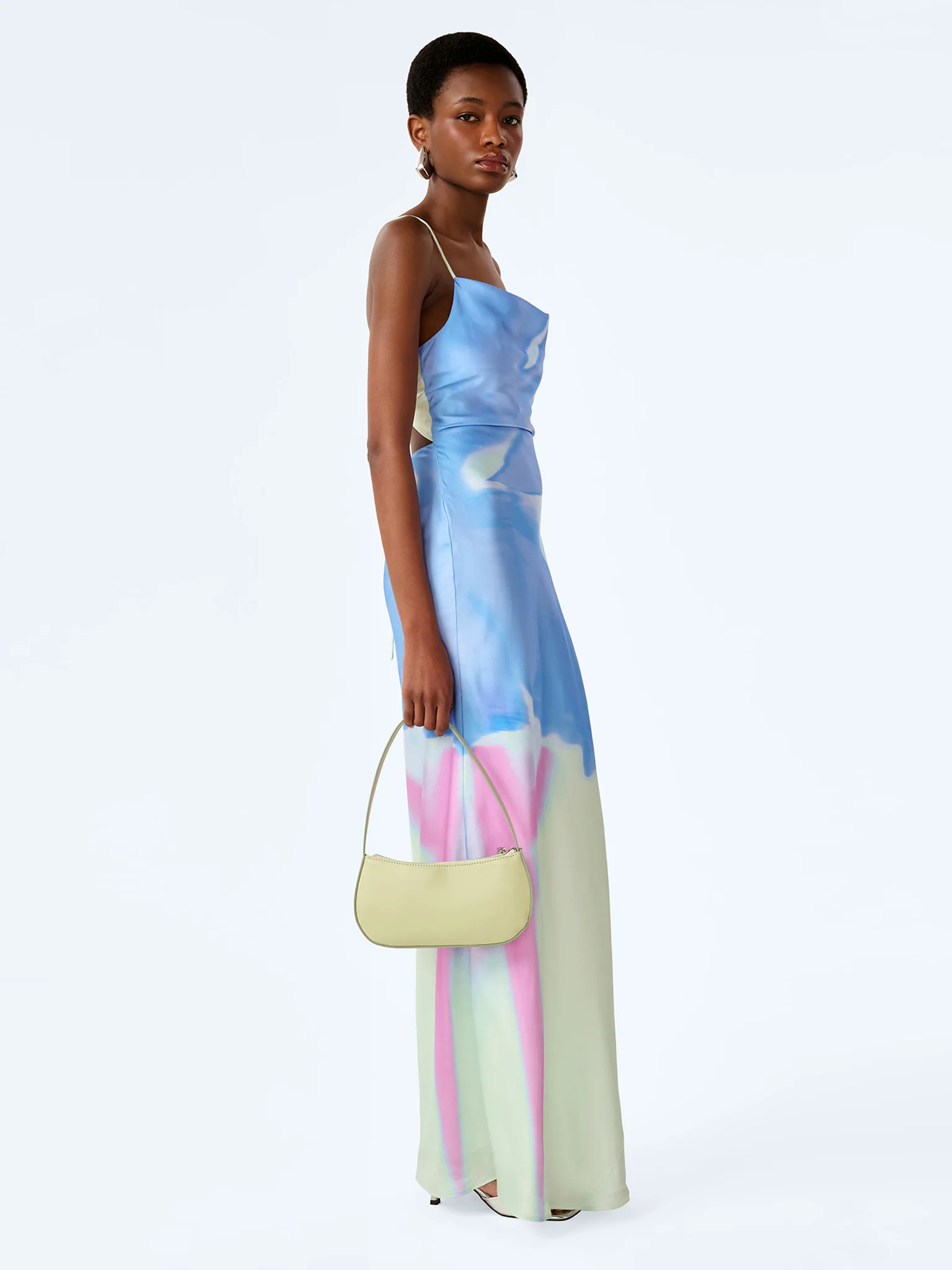 Ginny Dress in Mint Glitched Floral Placement - Image 3