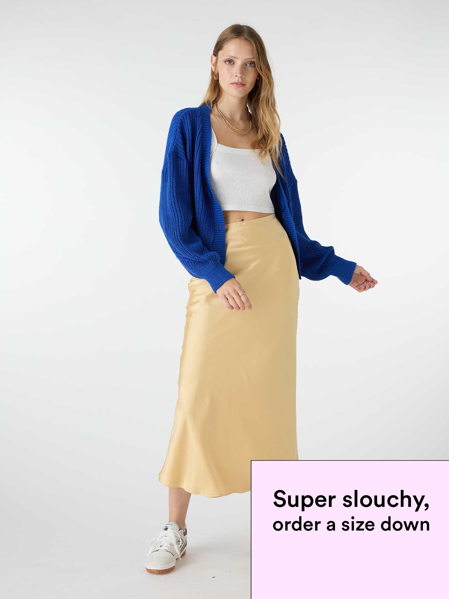 Hopper Oversized Cardigan in Cobalt Blue