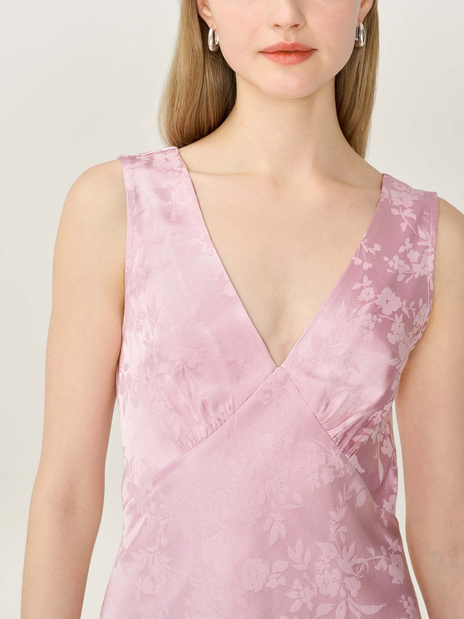 Iris Jacquard Dress in Bleached Mauve - Image 5