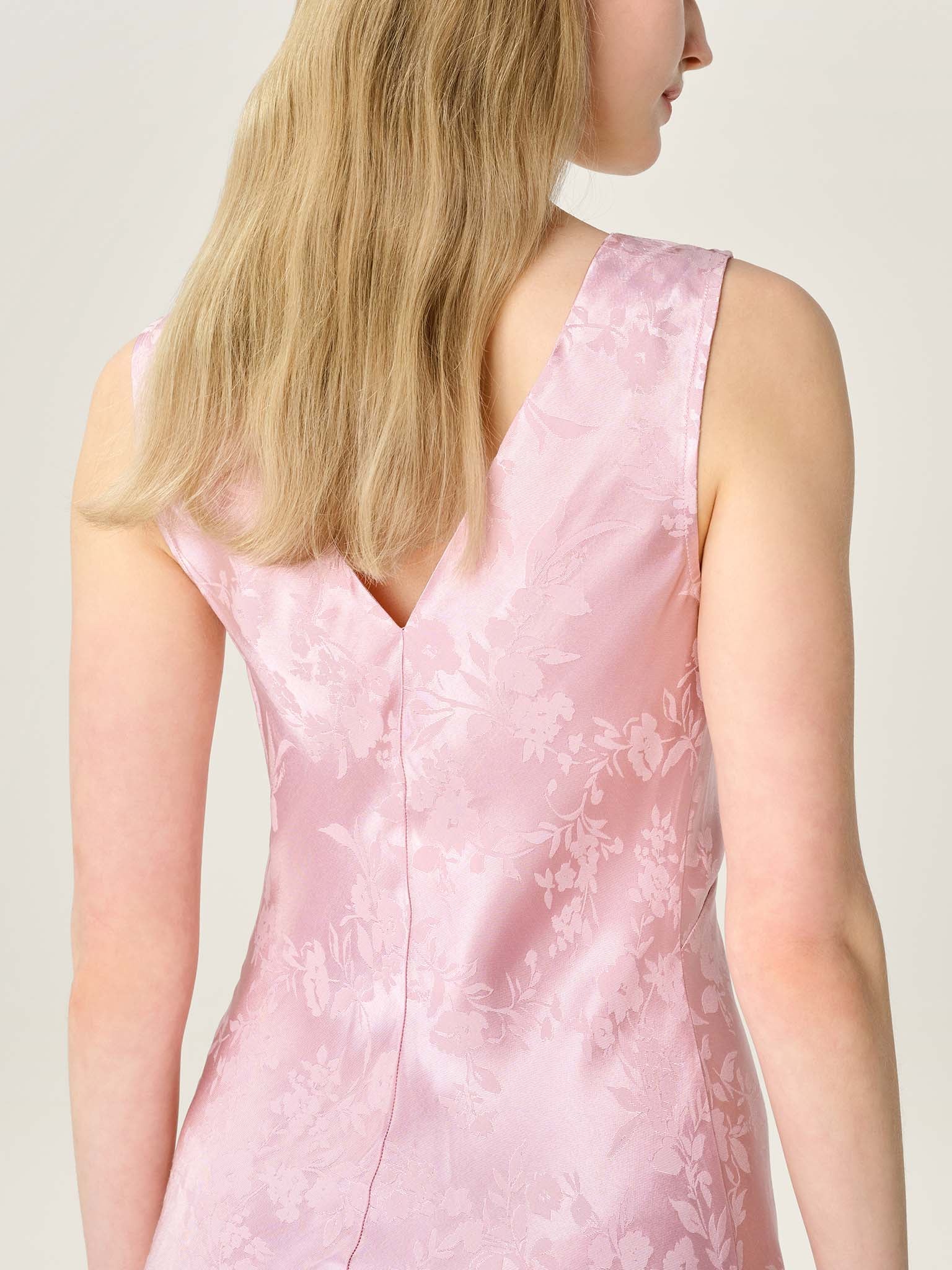Iris Jacquard Dress in Bleached Mauve - Image 6