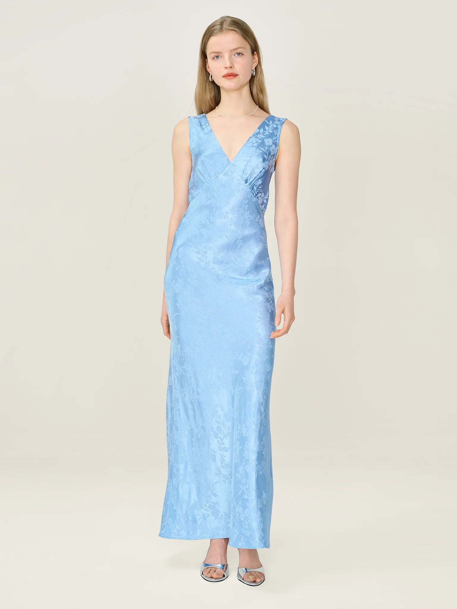 Iris Jacquard Dress in Vista Blue