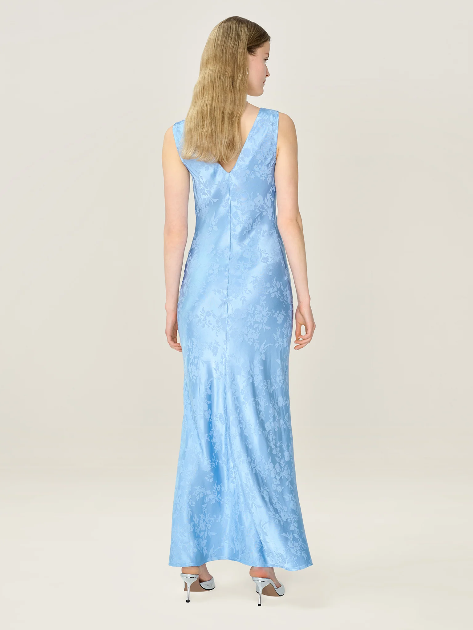 Iris Jacquard Dress in Vista Blue - Image 4