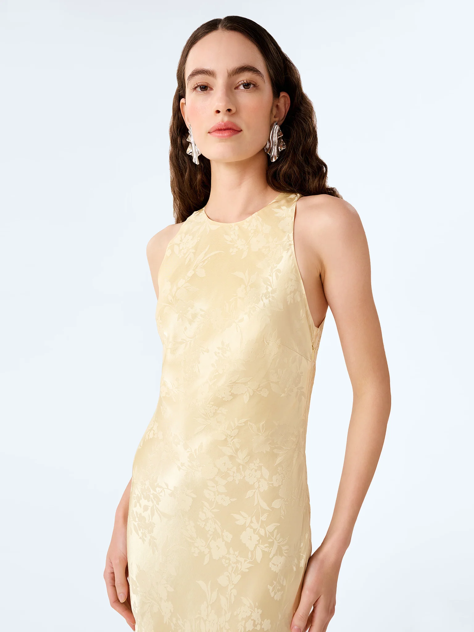 Jai Jacquard Dress in Double Cream - Image 4