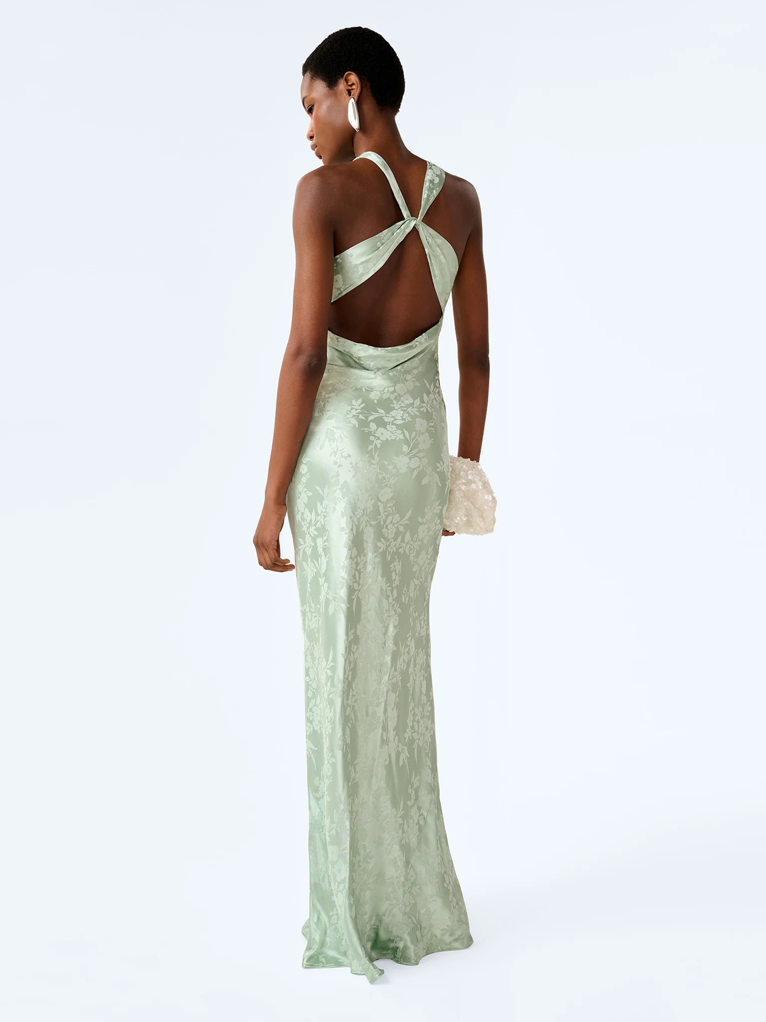 Jai Jacquard Dress in Sage - Image 3