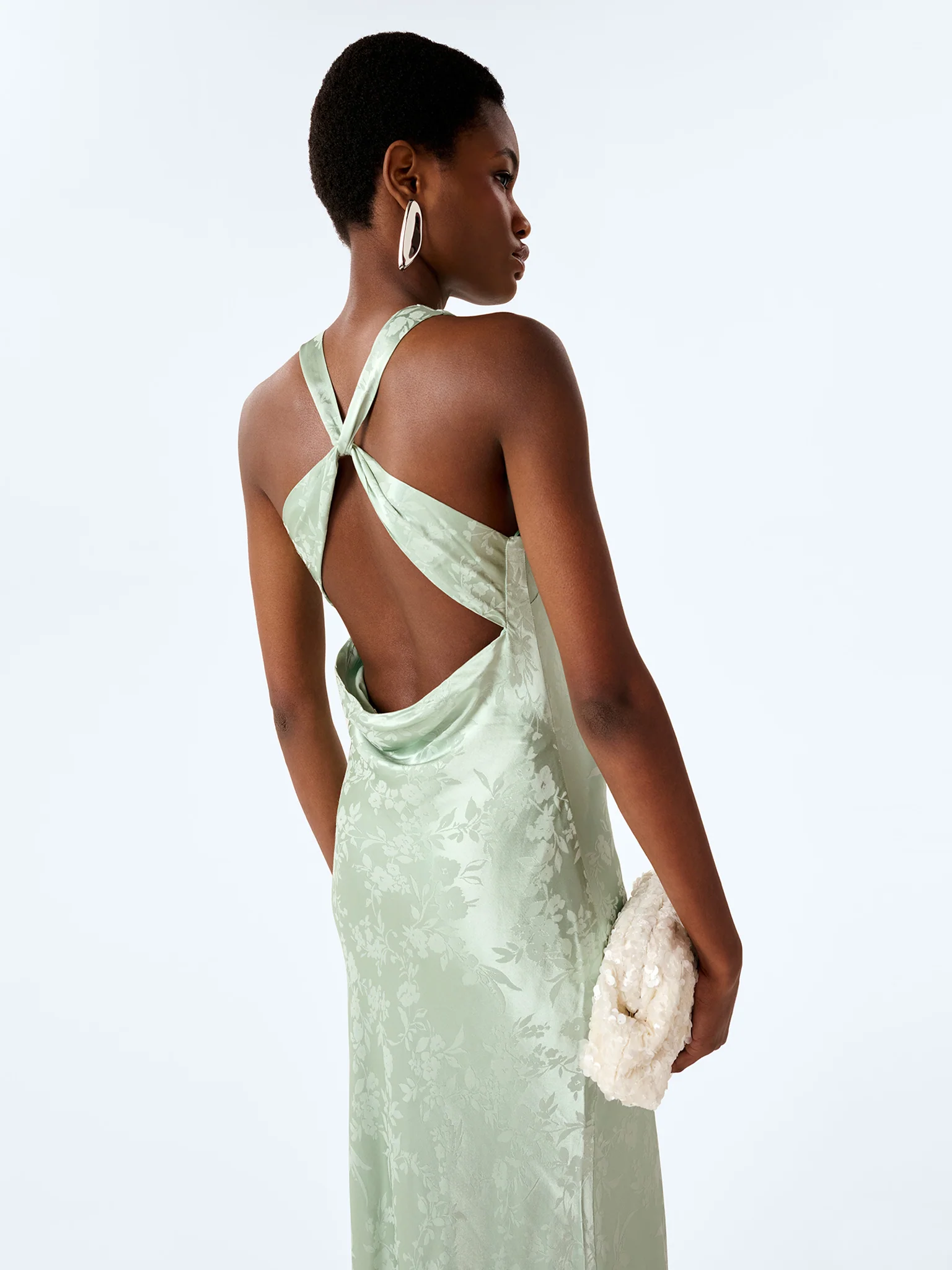 Jai Jacquard Dress in Sage - Image 4