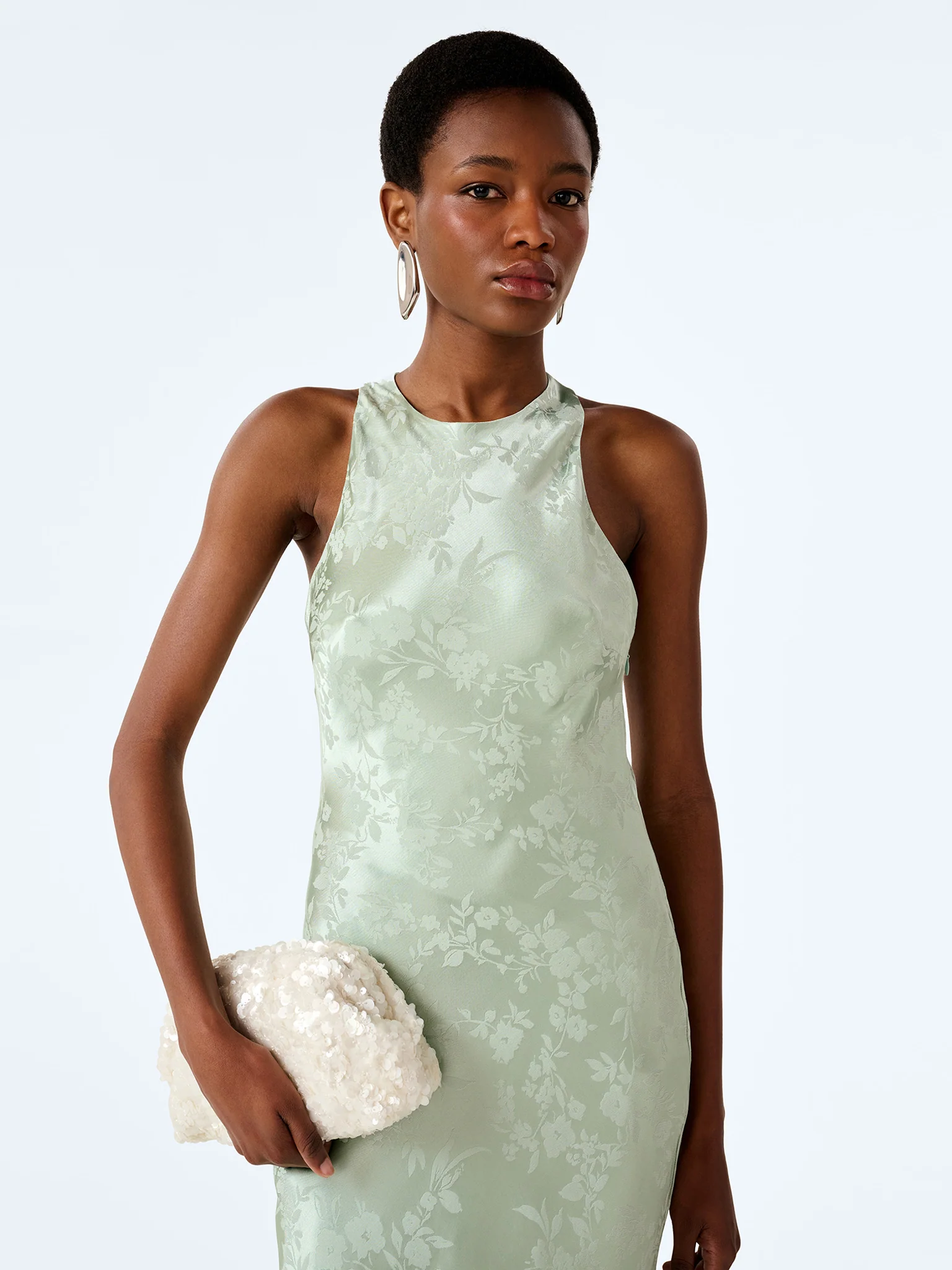 Jai Jacquard Dress in Sage - Image 5