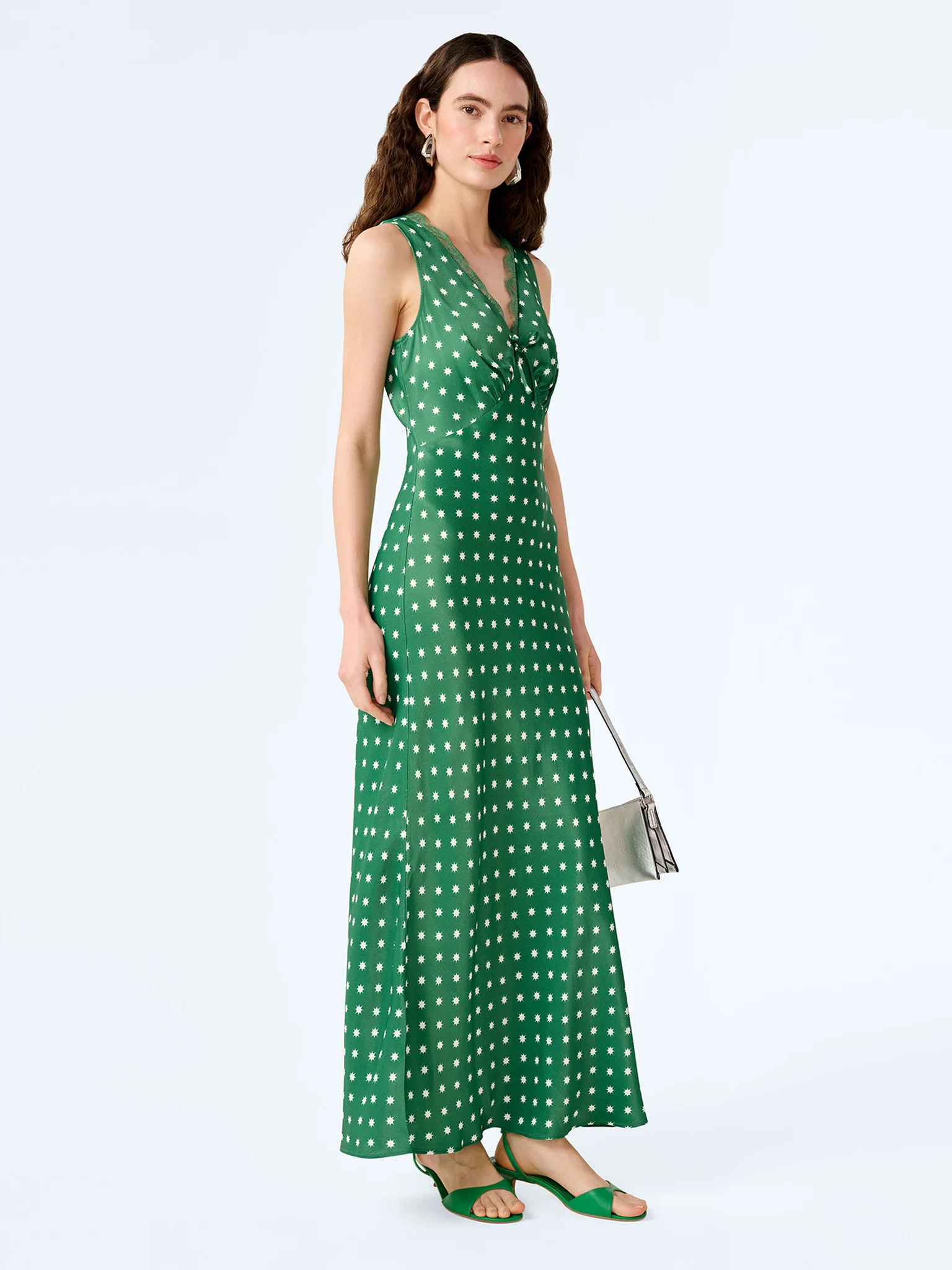 Jennifer Dress in Green Starburst Print - Image 4