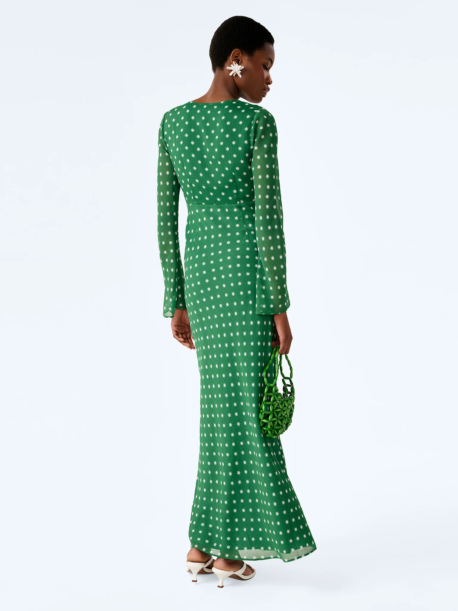 Marj Dress in Green Starburst Print - Image 2