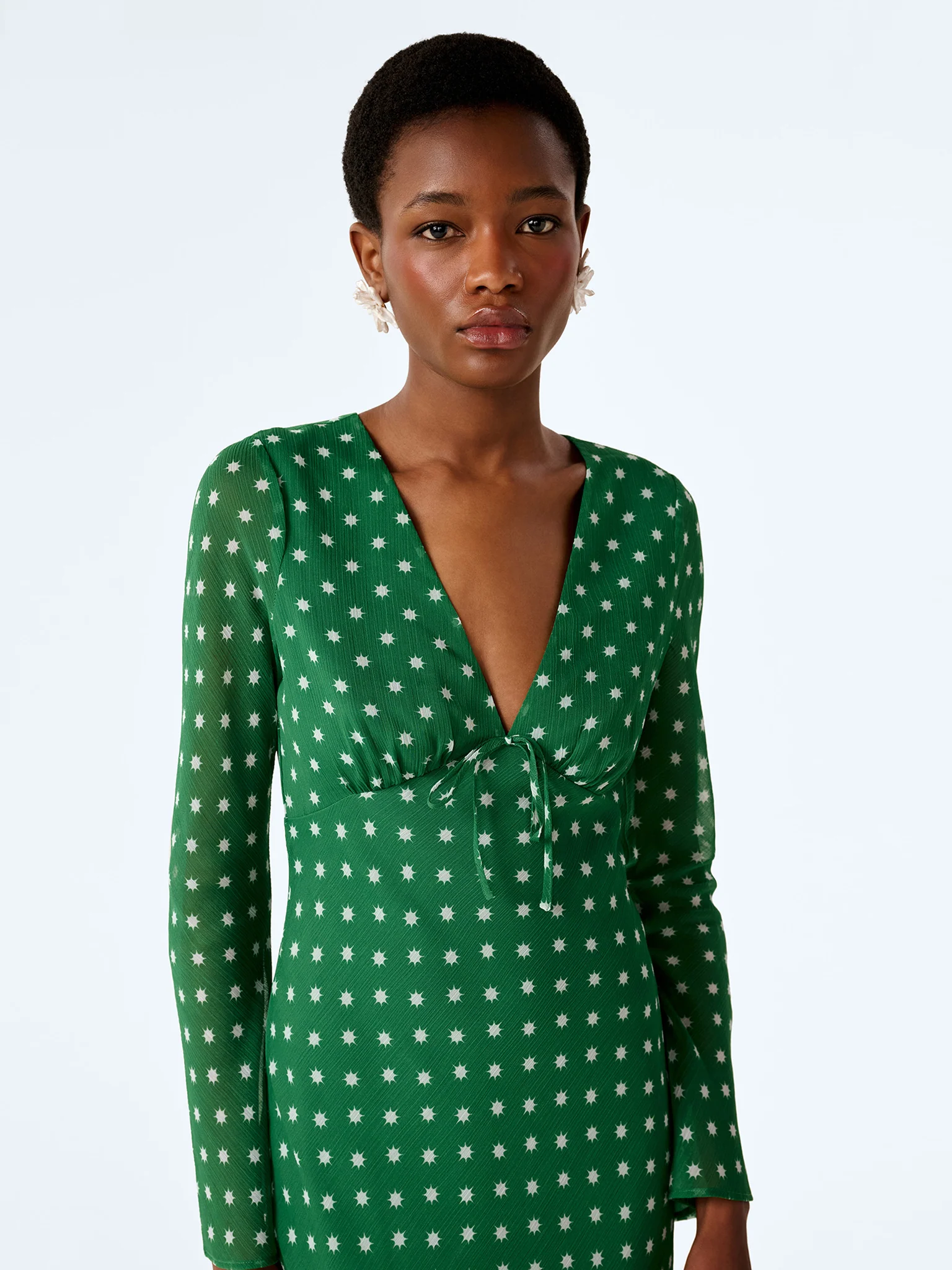 Marj Dress in Green Starburst Print - Image 5