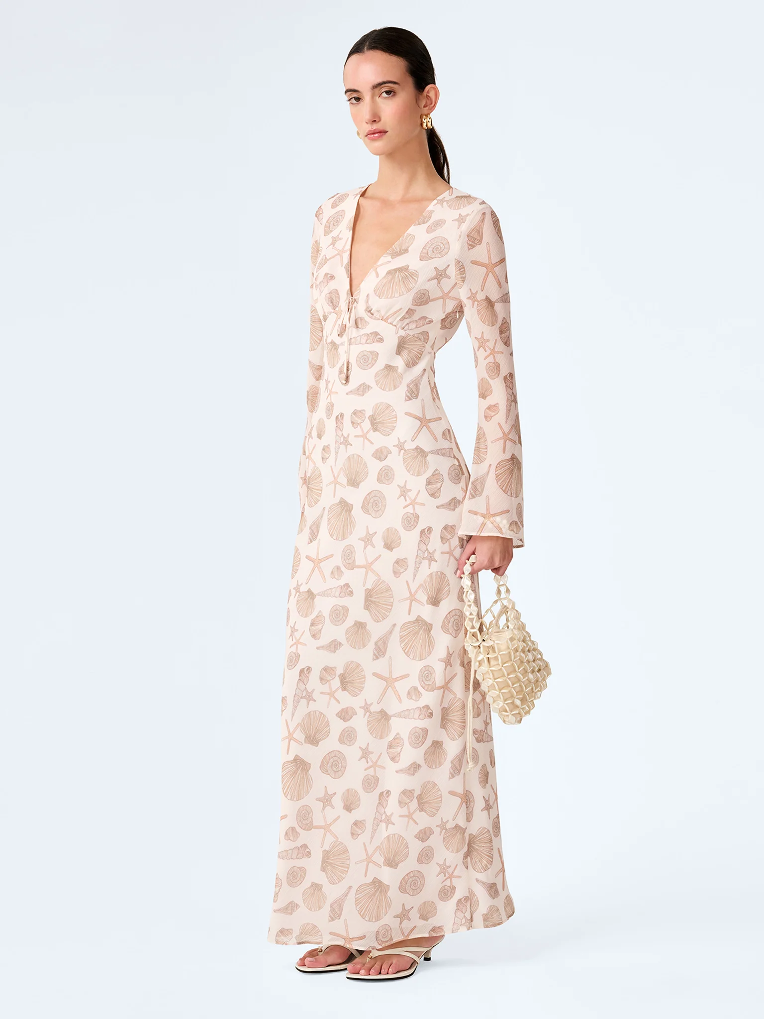 Marj Dress in Painterly Shell Print - Image 2