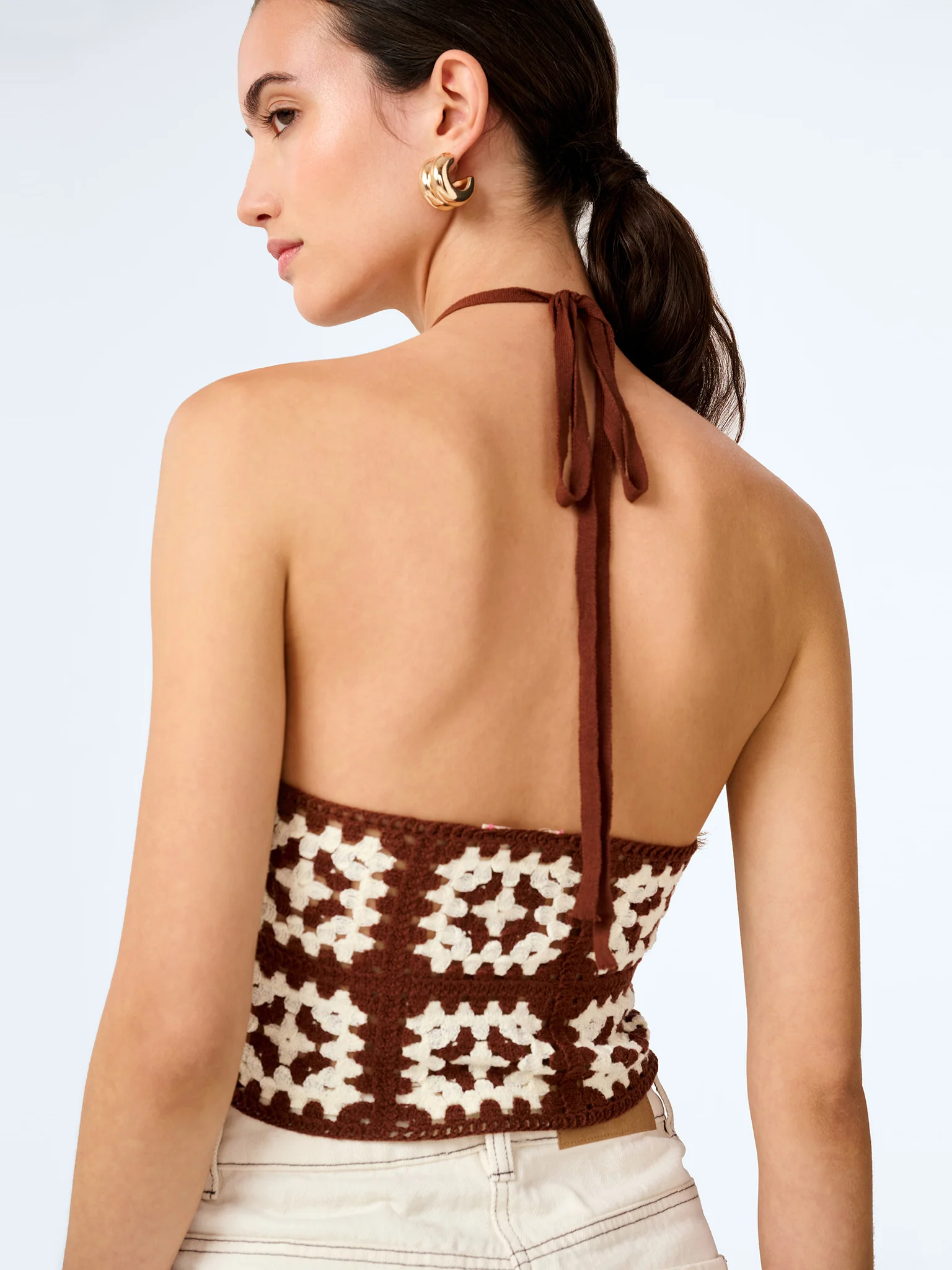 Miles Top in Brown and Cream - Image 4
