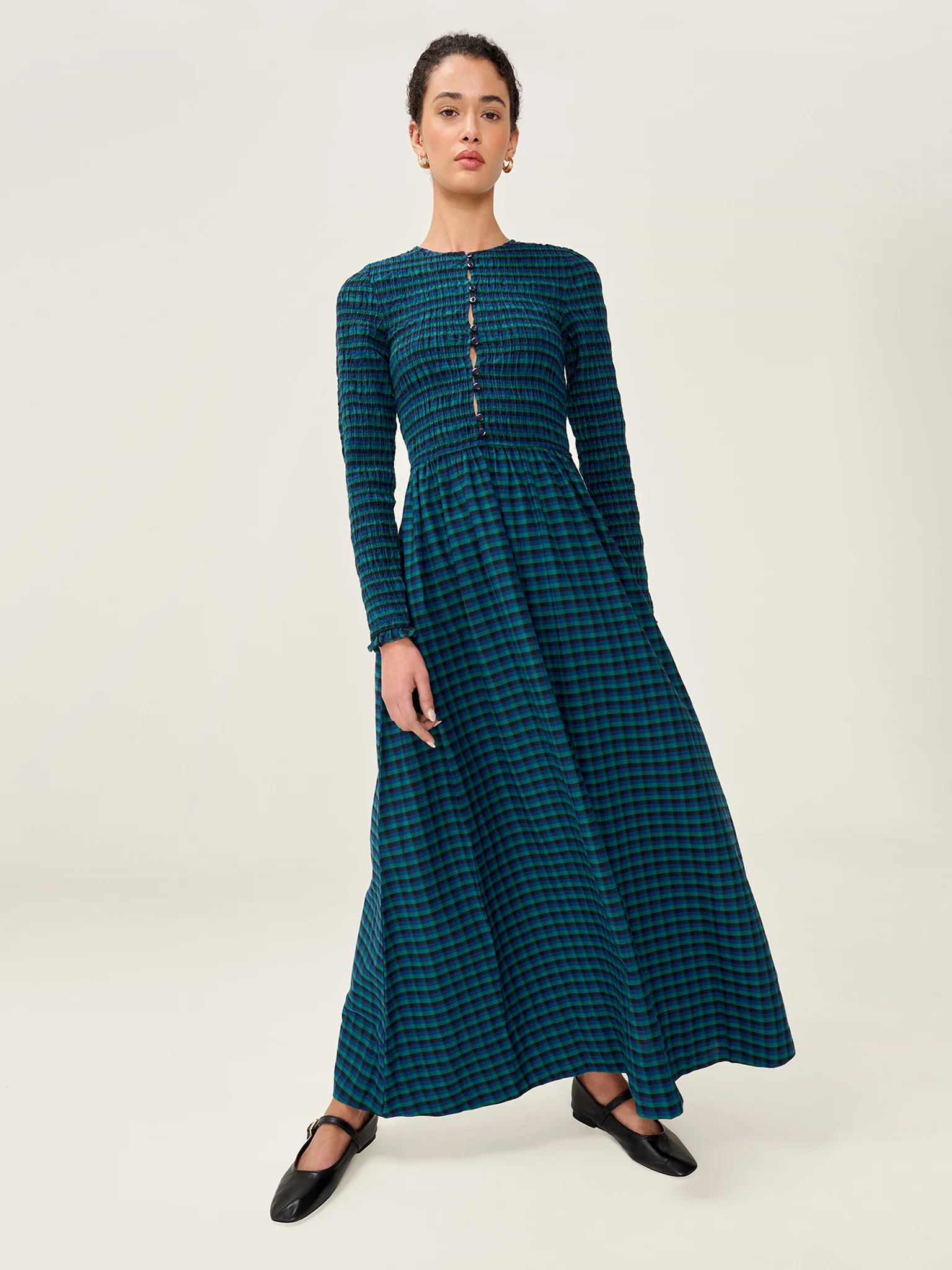 Mina Dress in Blue and Green - Image 2