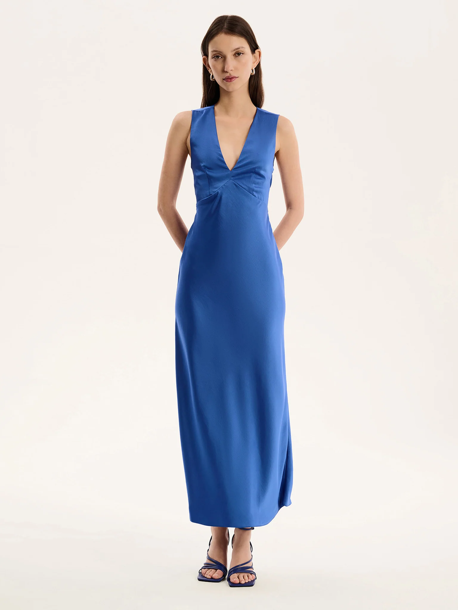 Nova Tie Back Dress in Cobalt