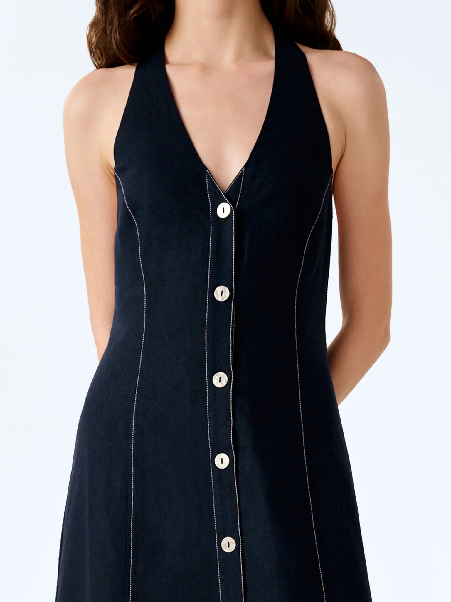 Octavia Dress in Navy - Image 3