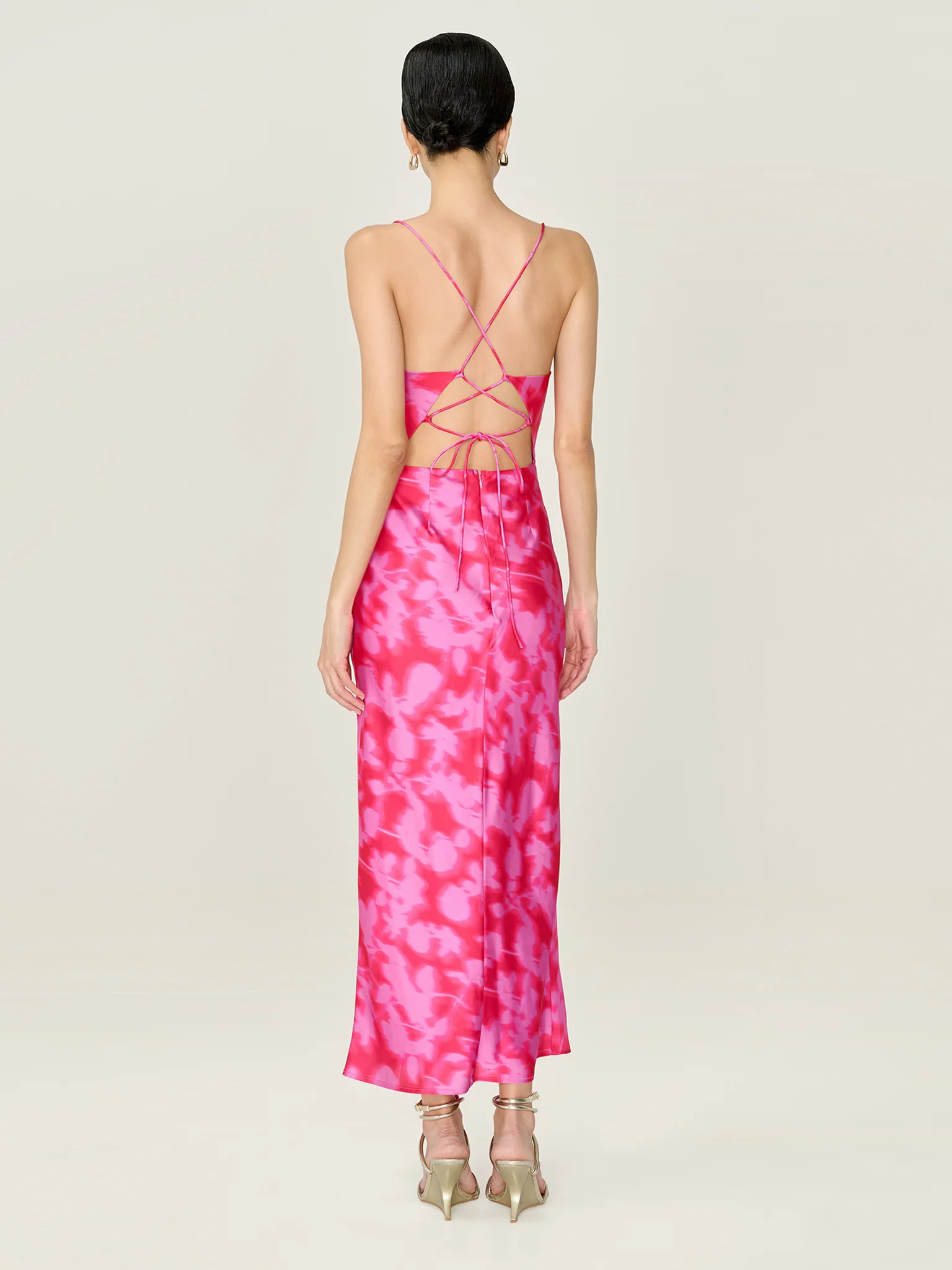 Riviera Dress in Blurred Floral Magenta - Image 5