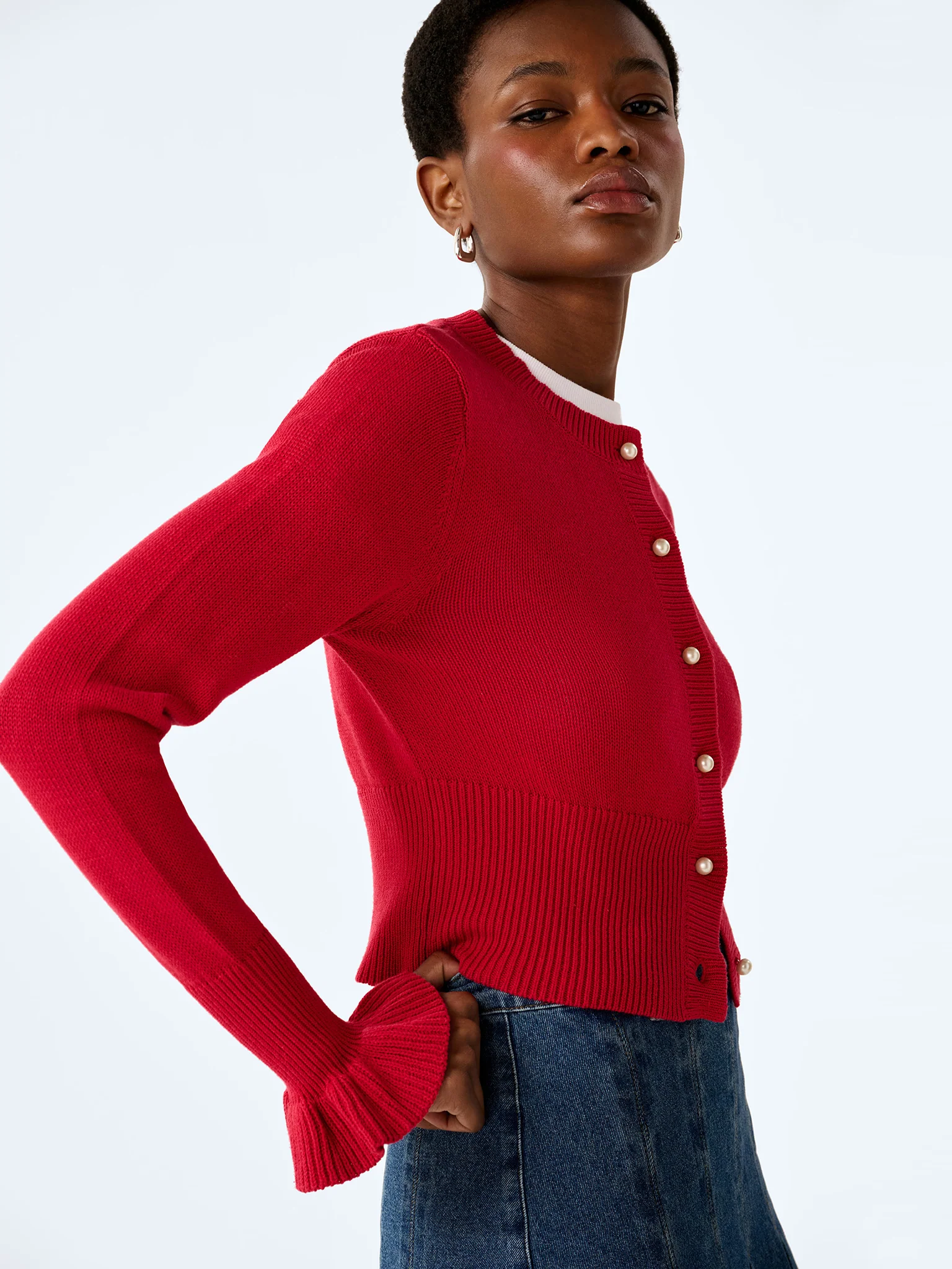 Sylvie Cardigan in Red - Image 3