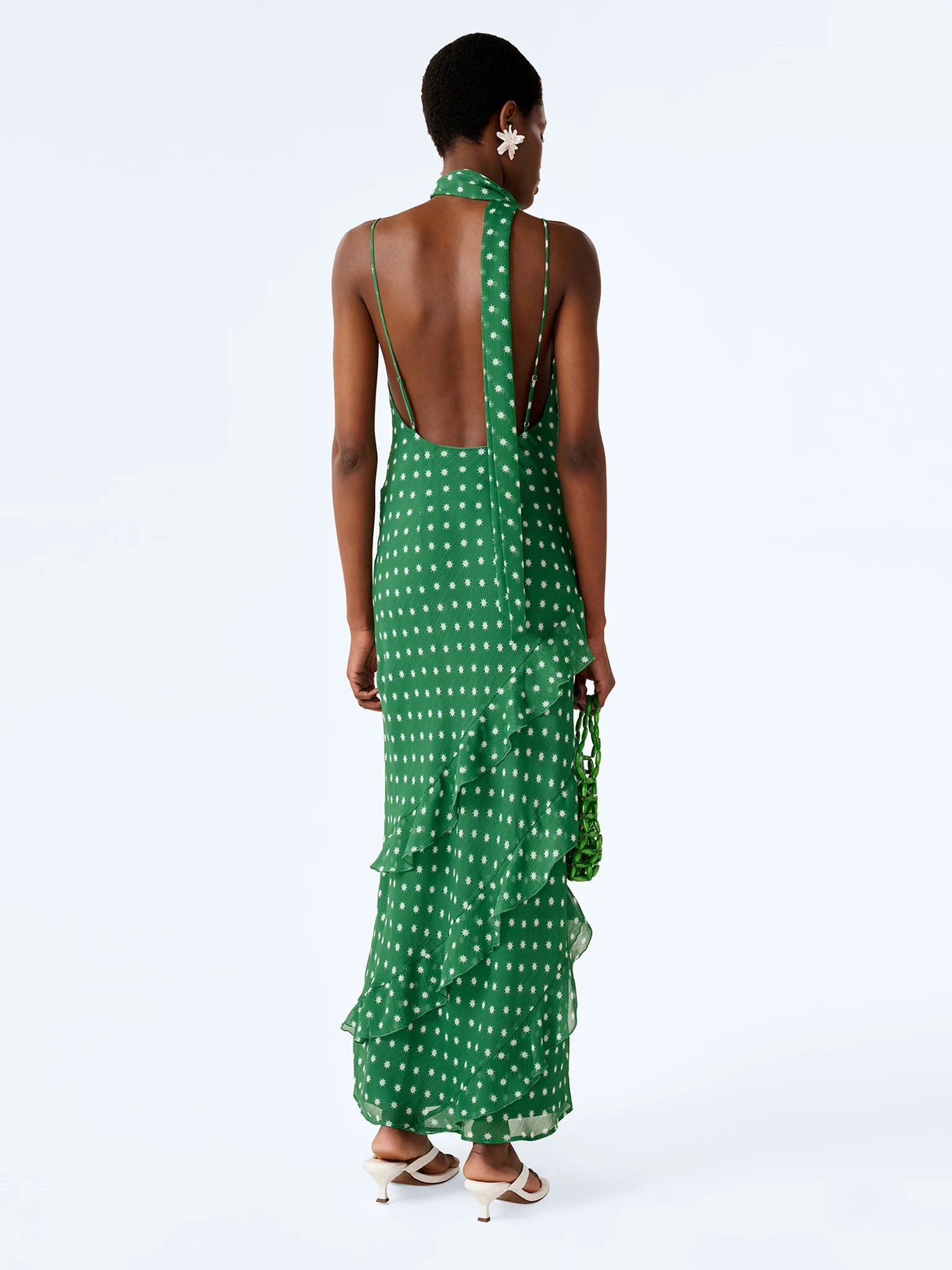Taylor Dress in Green Starburst Print - Image 2