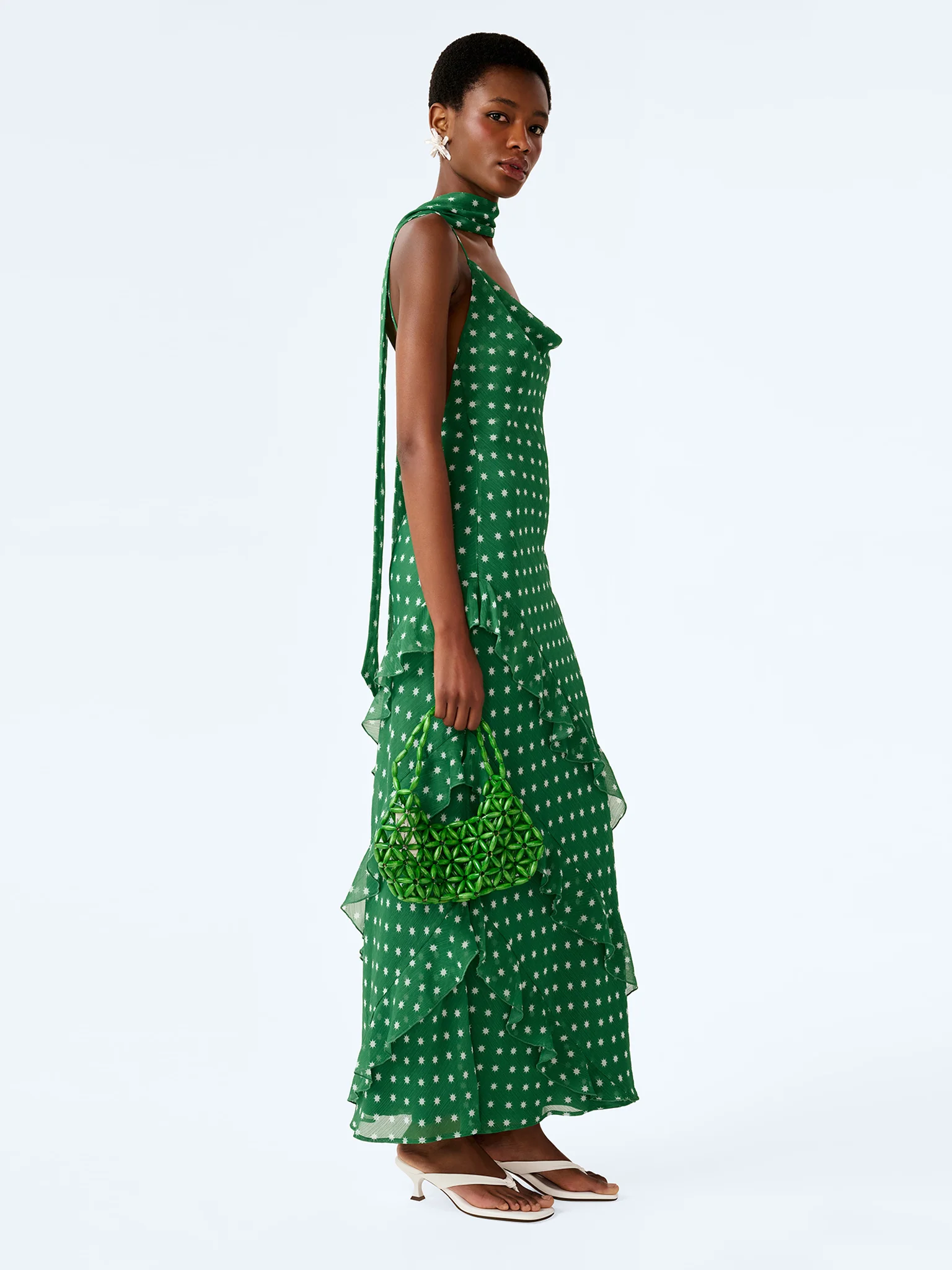Taylor Dress in Green Starburst Print - Image 5